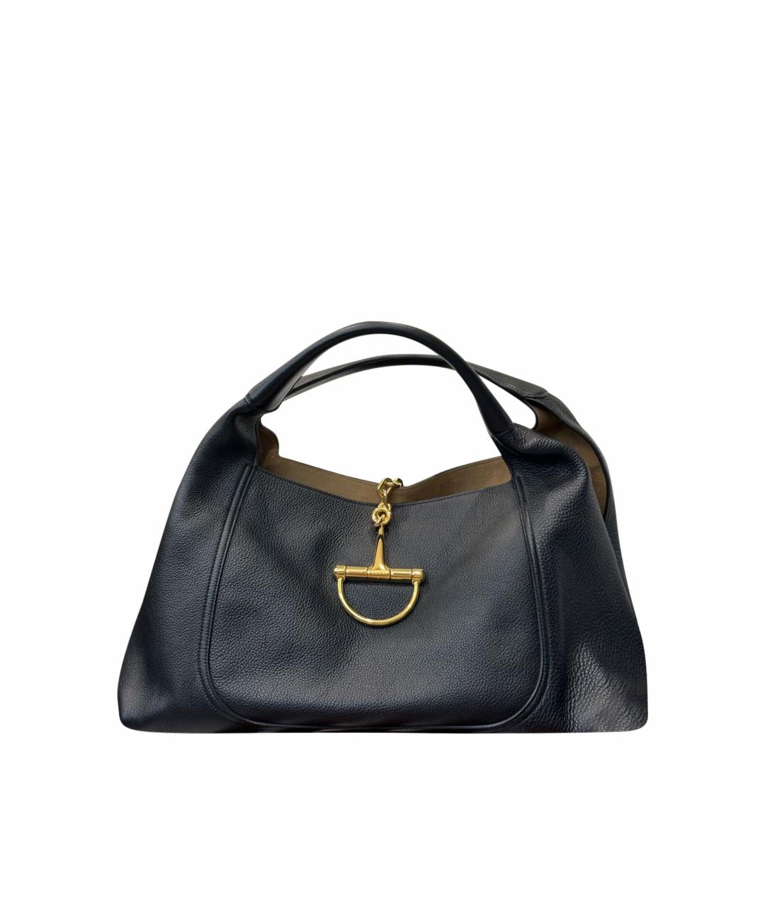 GUCCI Черная кожаная сумка тоут, фото 1