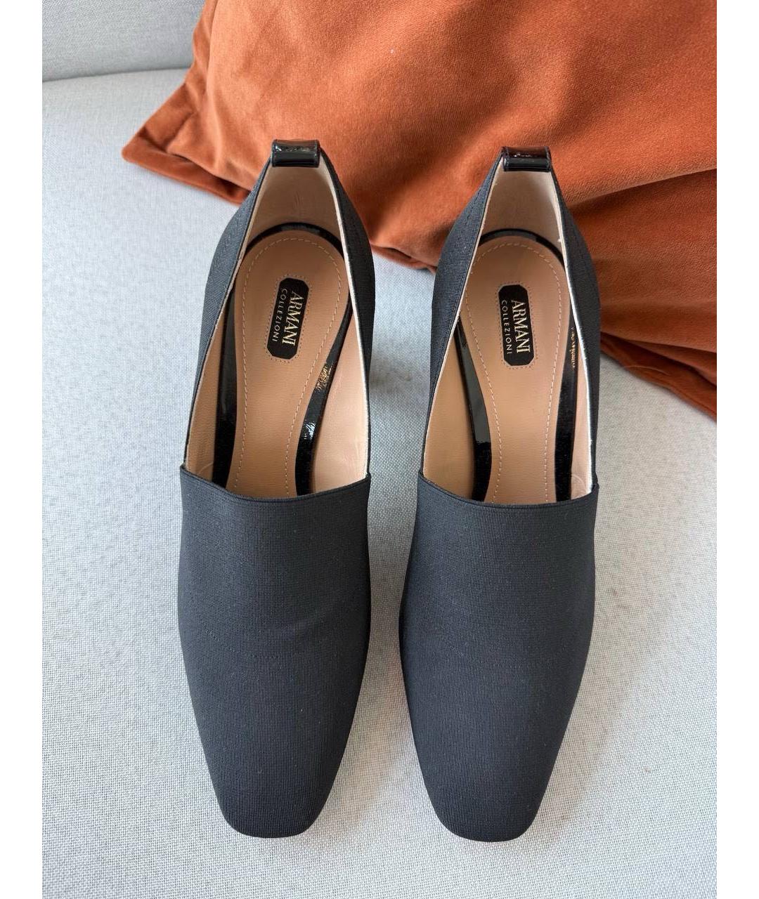 ARMANI COLLEZIONI Черные текстильные туфли, фото 2