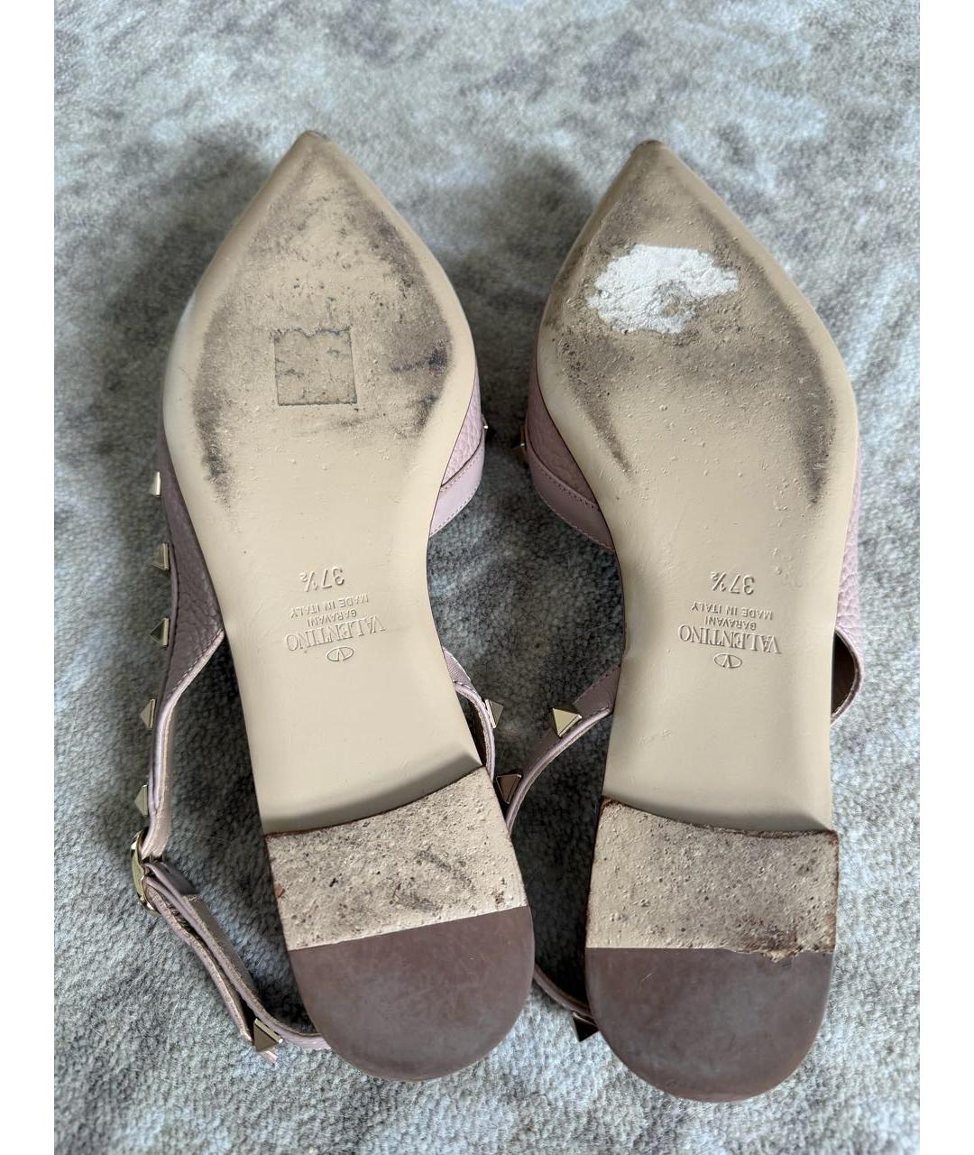 VALENTINO Розовые кожаные балетки, фото 7