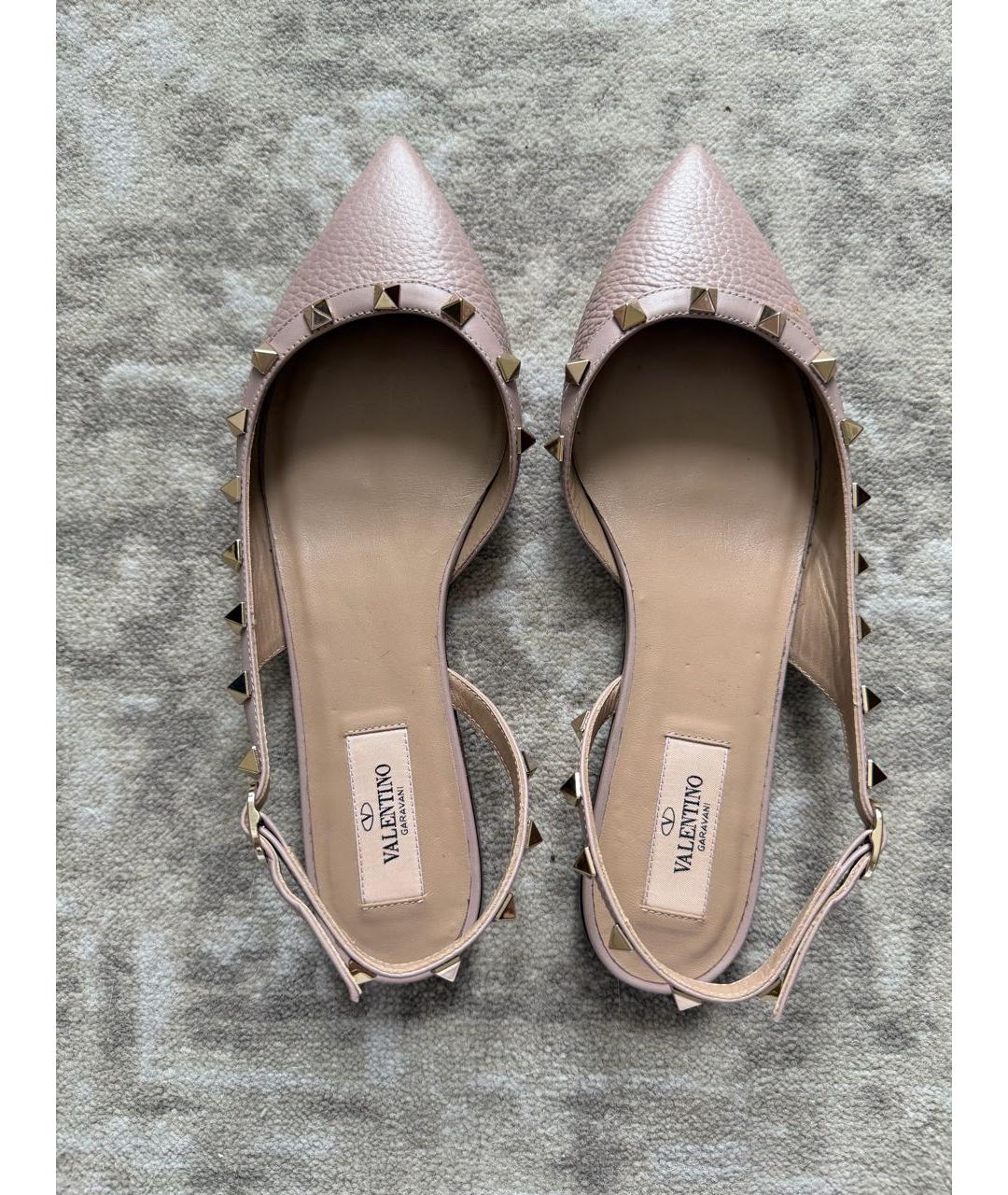 VALENTINO Розовые кожаные балетки, фото 3