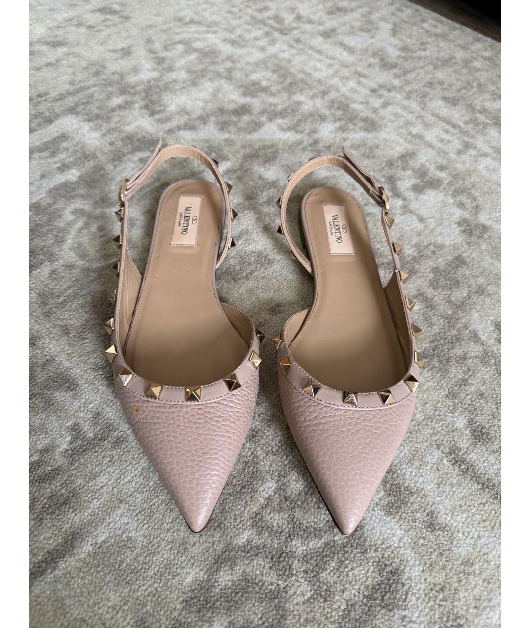 VALENTINO Розовые кожаные балетки, фото 2