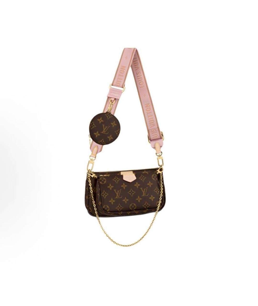LOUIS VUITTON Коричневая кожаная сумка через плечо, фото 4