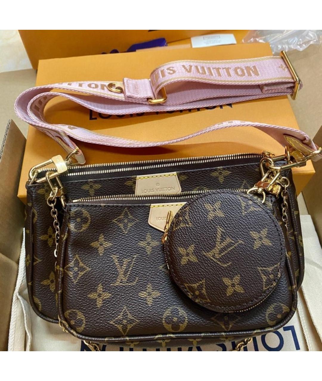 LOUIS VUITTON Коричневая кожаная сумка через плечо, фото 2