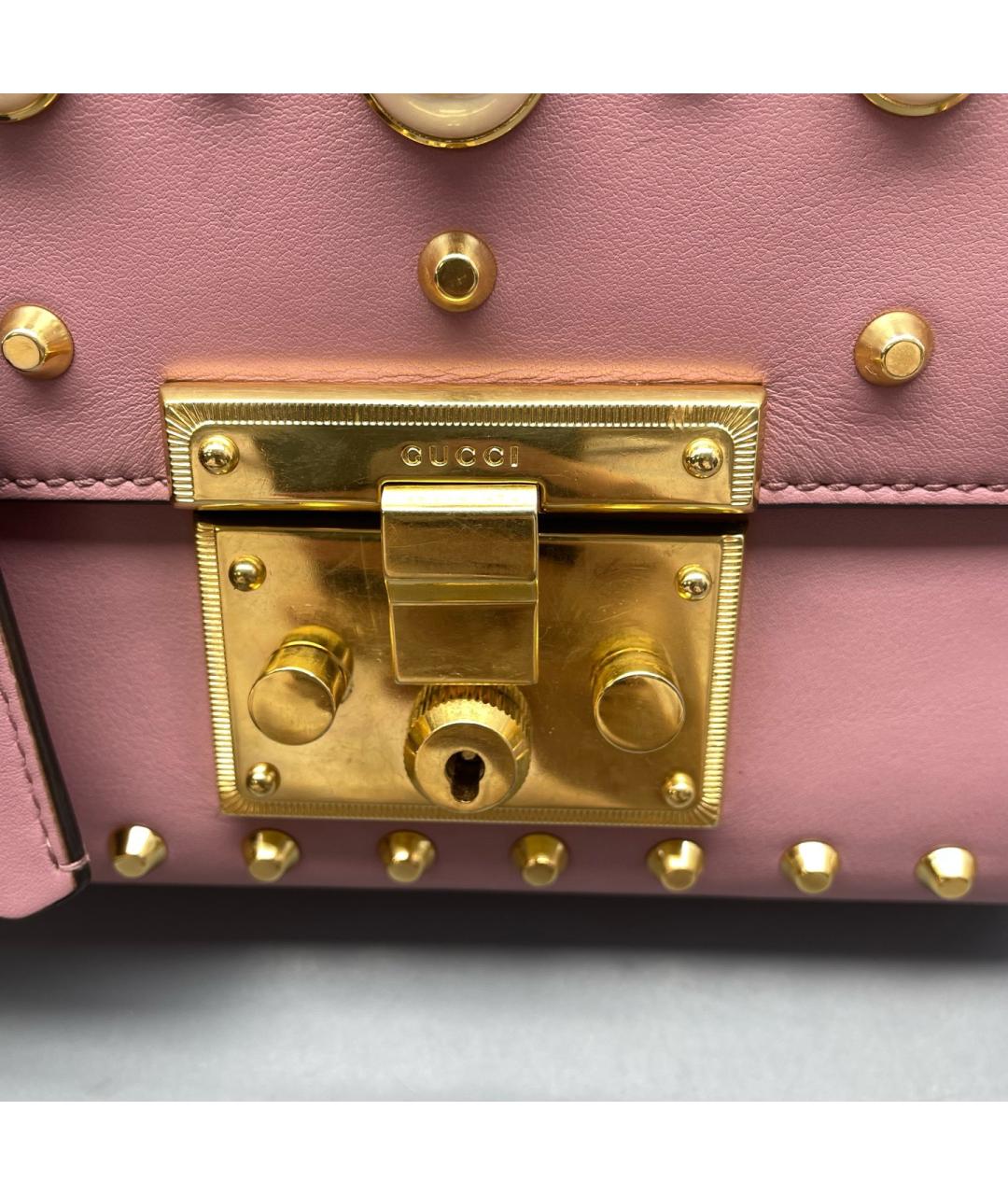 GUCCI Розовая кожаная сумка через плечо, фото 5