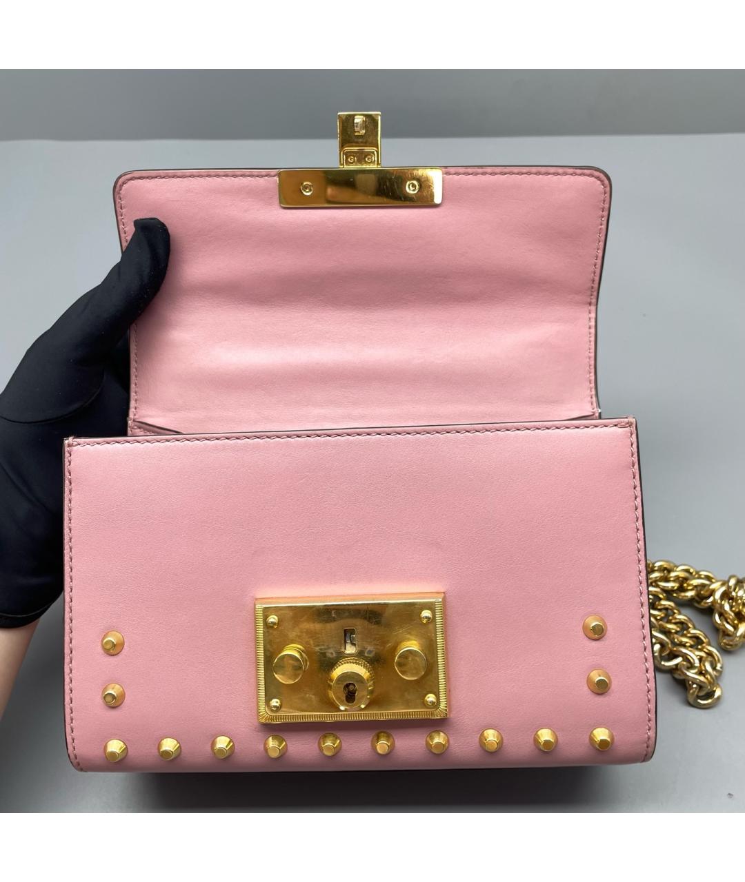 GUCCI Розовая кожаная сумка через плечо, фото 6