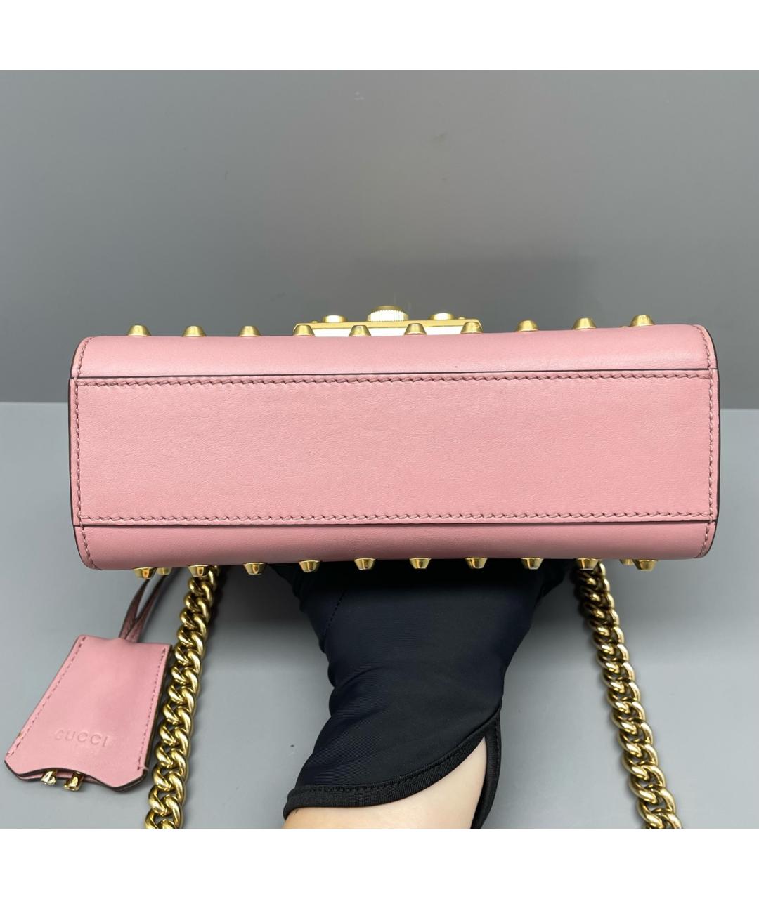 GUCCI Розовая кожаная сумка через плечо, фото 8