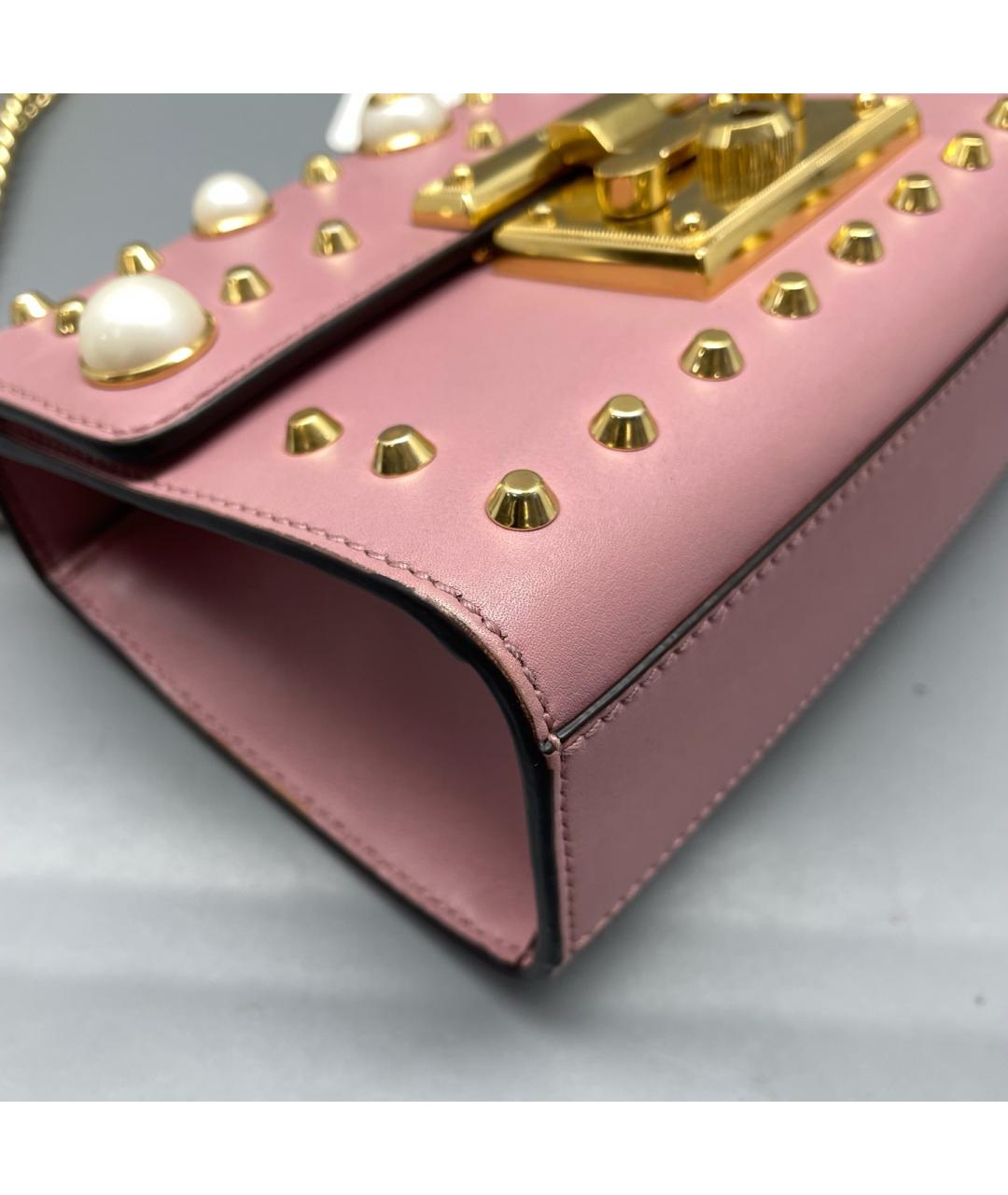 GUCCI Розовая кожаная сумка через плечо, фото 2