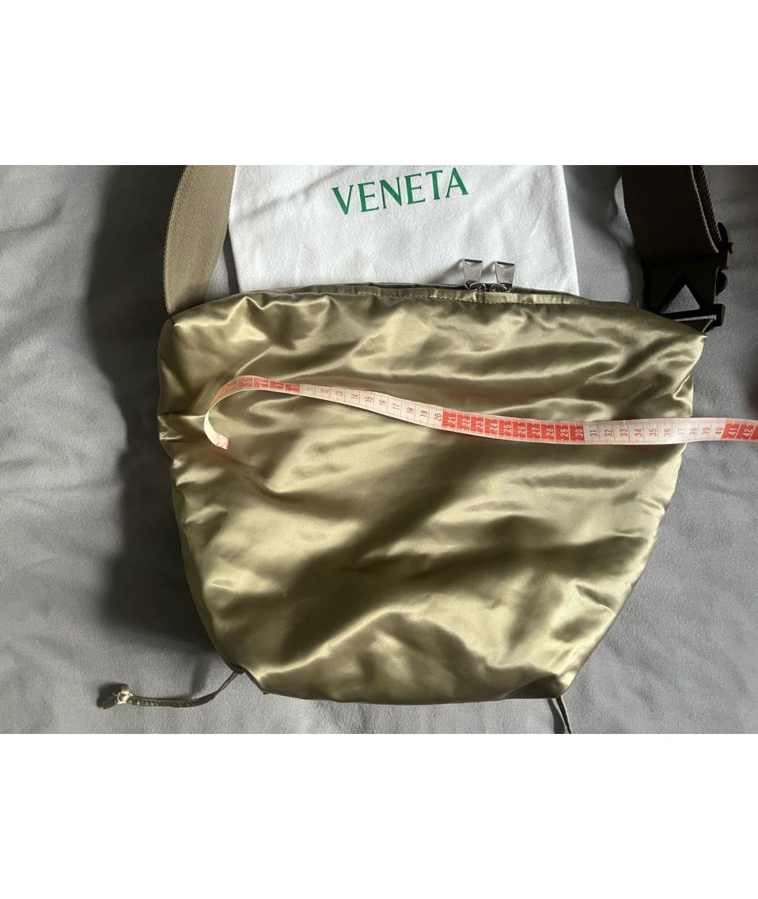 BOTTEGA VENETA Золотая тканевая сумка через плечо, фото 3