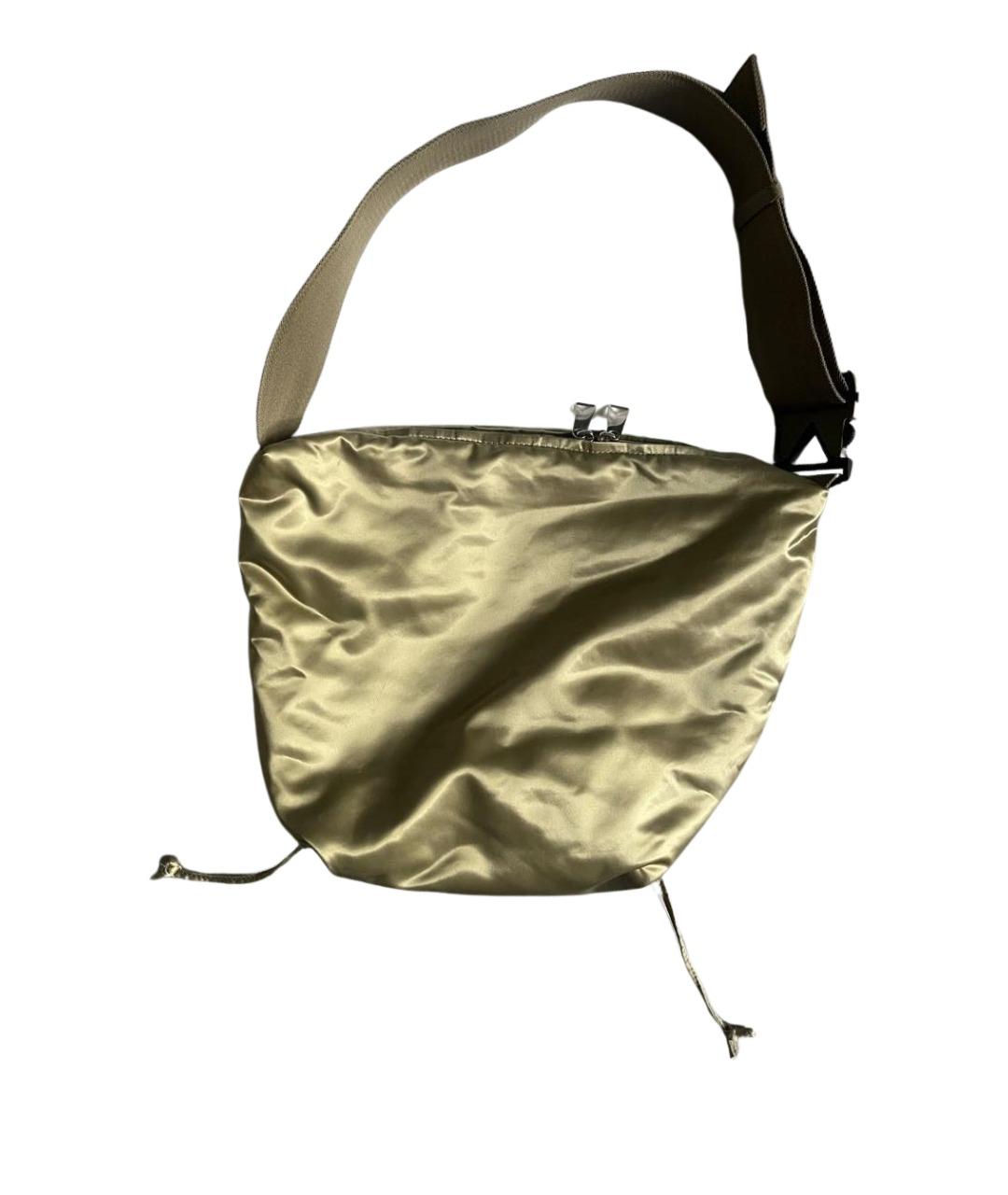 BOTTEGA VENETA Золотая тканевая сумка через плечо, фото 1
