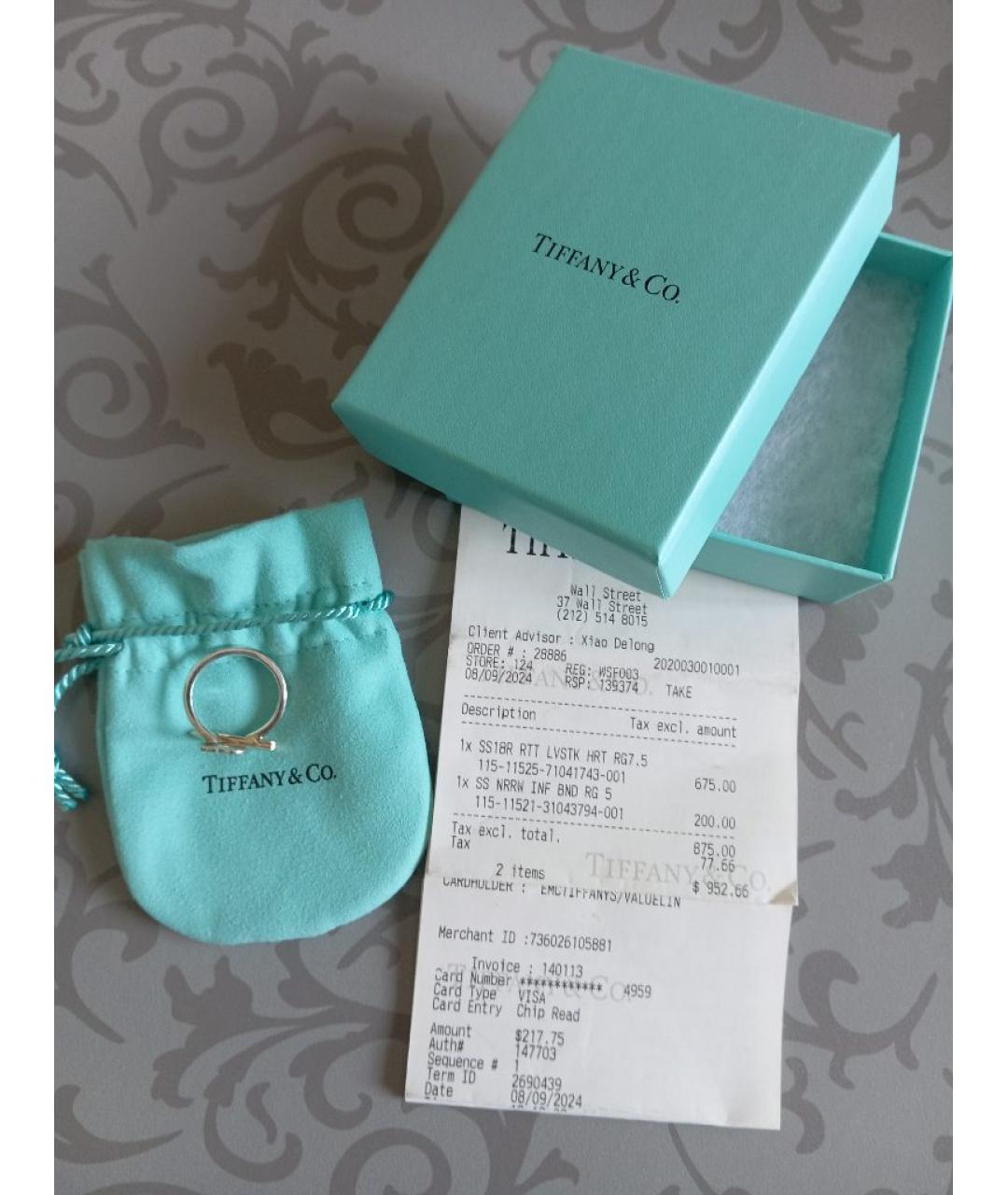 TIFFANY&CO Серебряное серебряное кольцо, фото 4