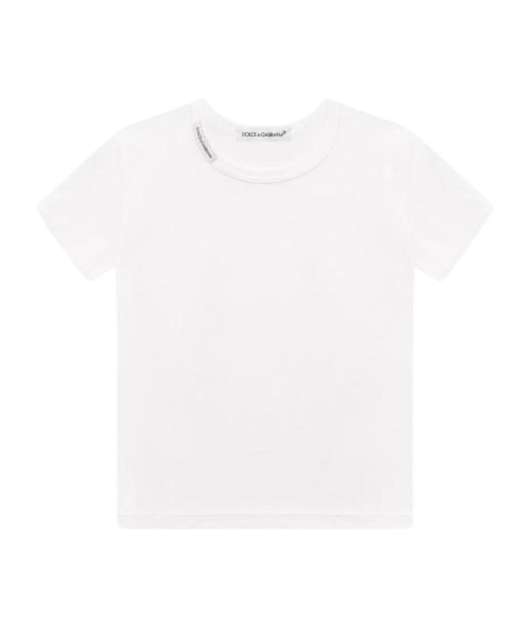 DOLCE&GABBANA Белая хлопковая детская футболка, фото 1