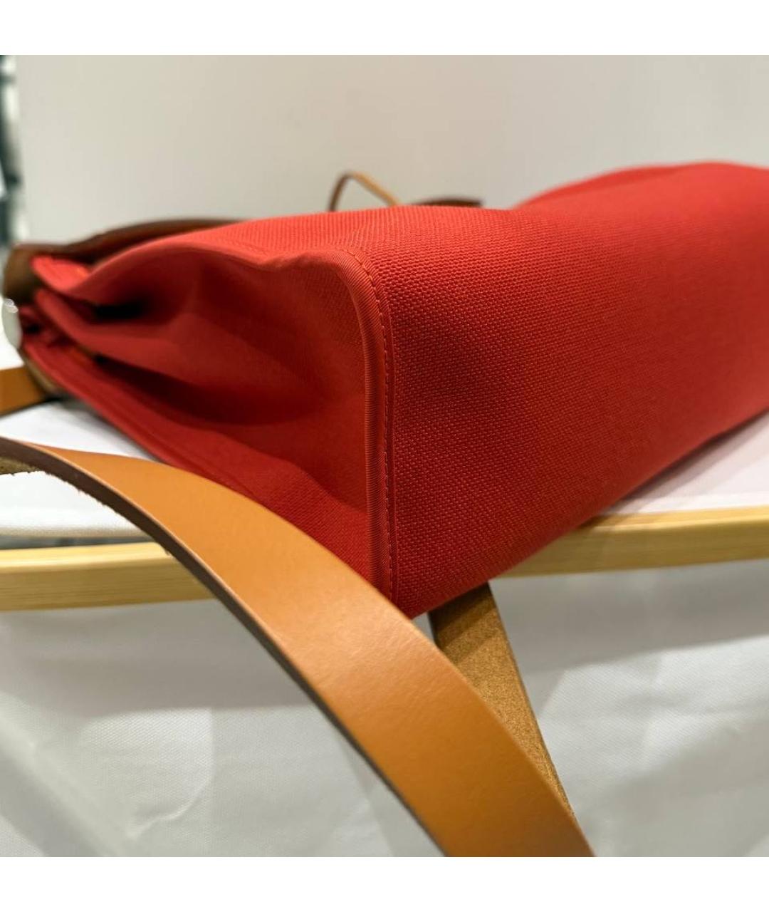 HERMES Красная тканевая сумка через плечо, фото 6