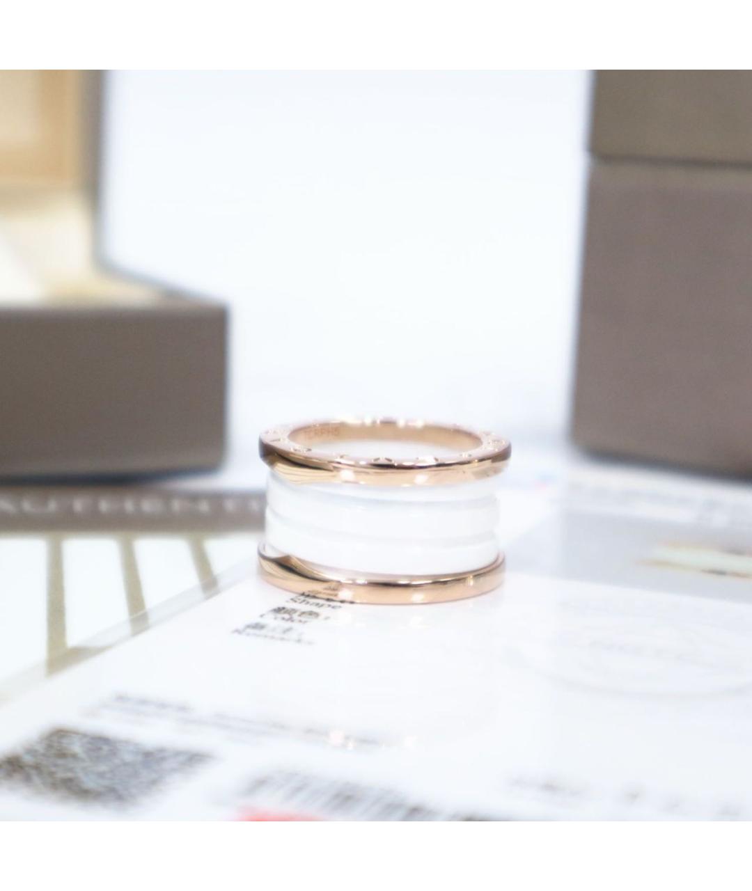 BVLGARI Белое кольцо из розового золота, фото 4