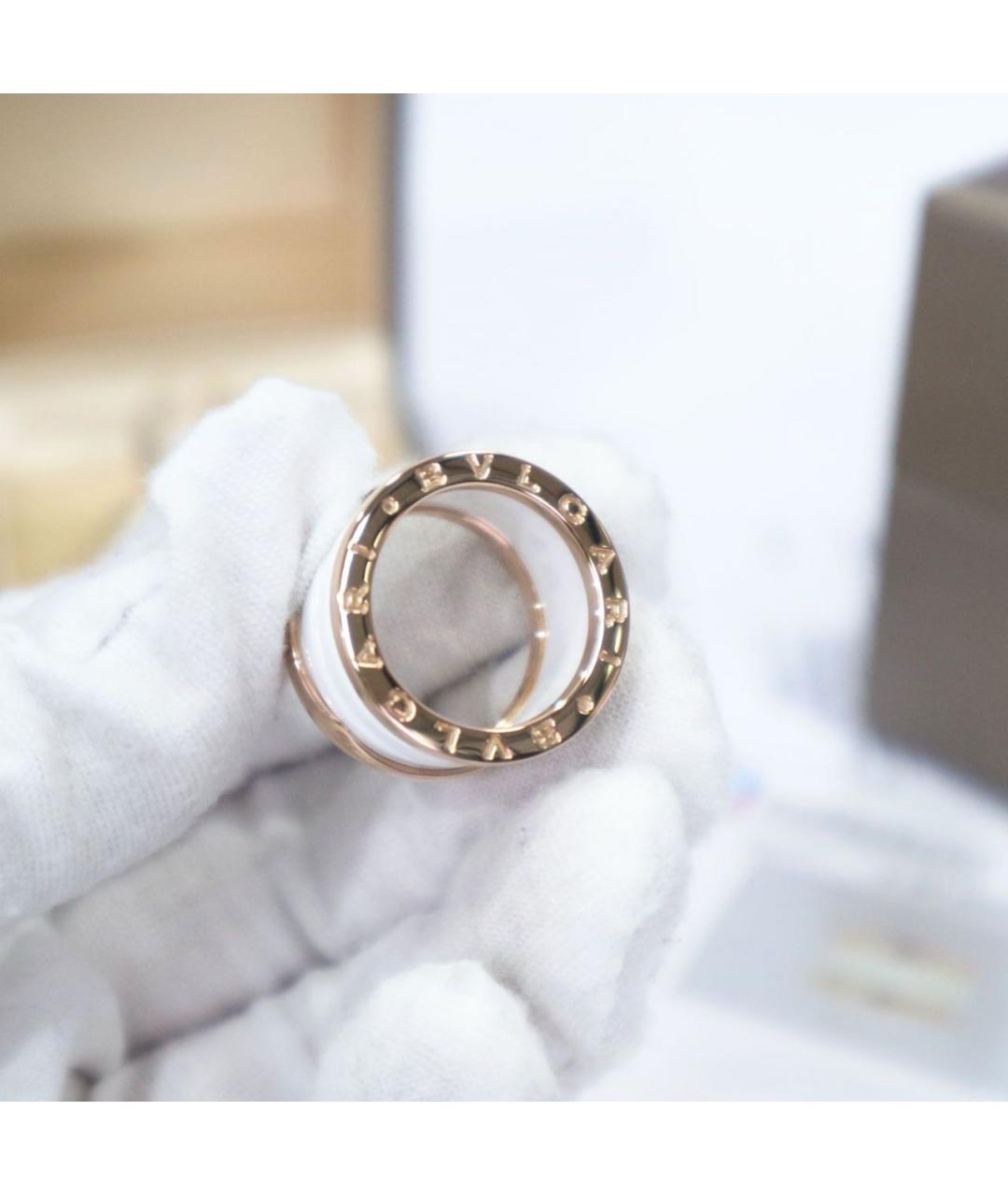 BVLGARI Белое кольцо из розового золота, фото 2