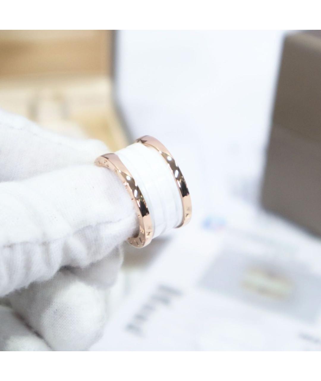 BVLGARI Белое кольцо из розового золота, фото 3
