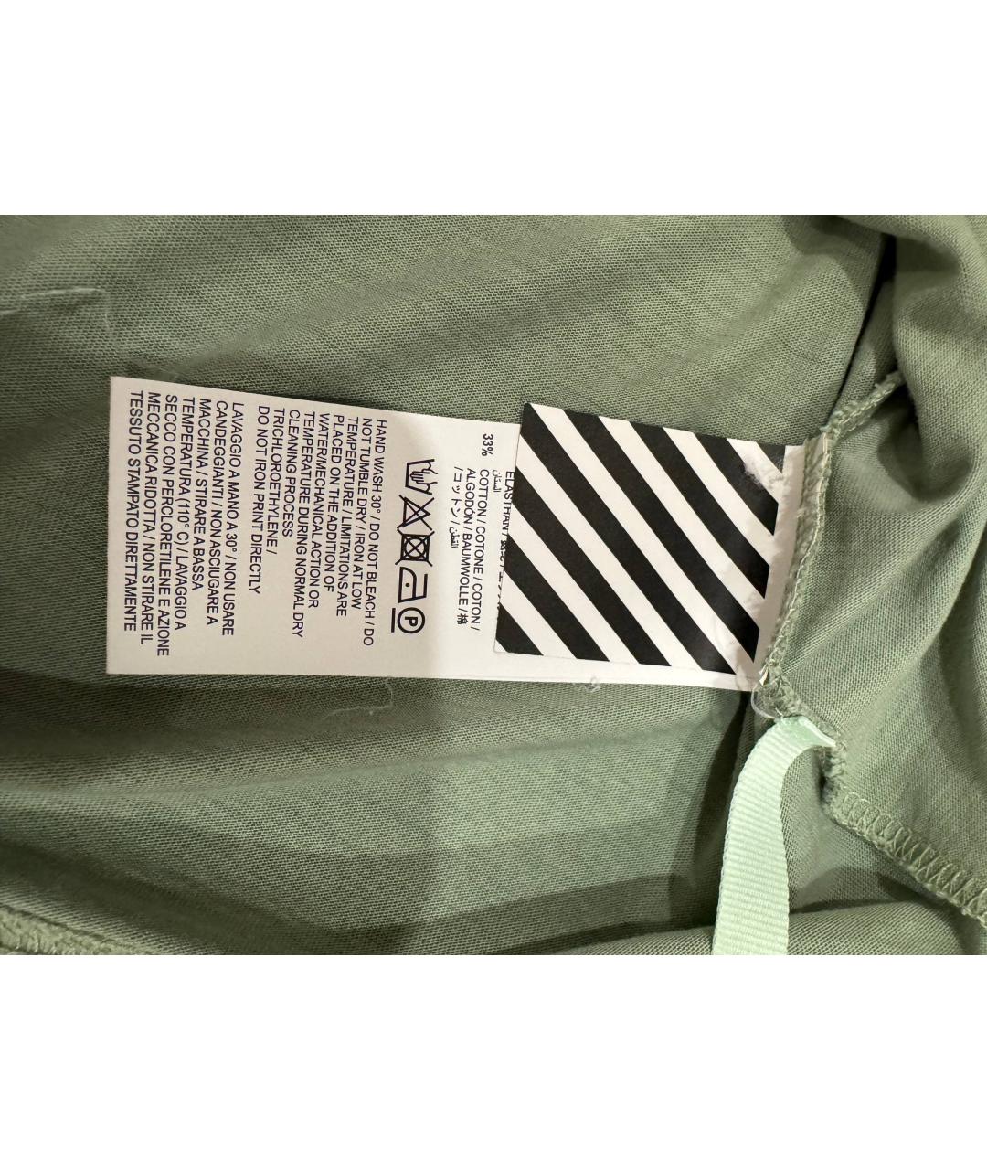 OFF-WHITE Зеленая футболка, фото 5