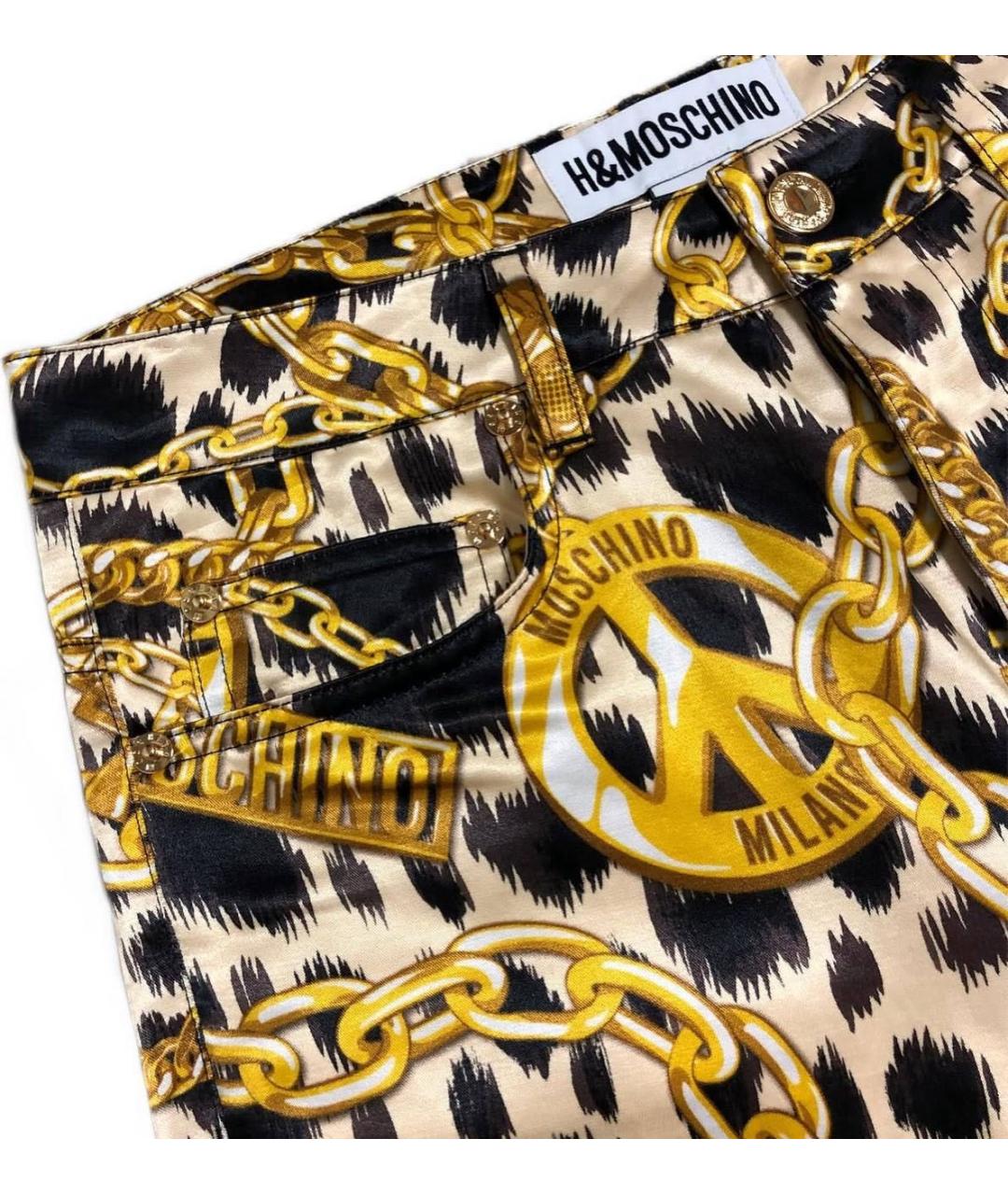 MOSCHINO Мульти атласные брюки узкие, фото 4