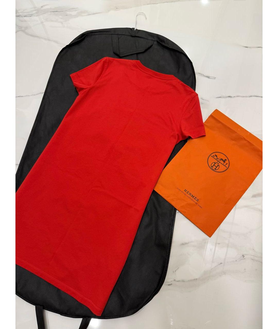 HERMES Красное хлопковое повседневное платье, фото 8
