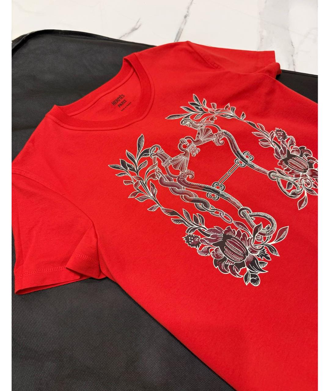 HERMES Красное хлопковое повседневное платье, фото 5