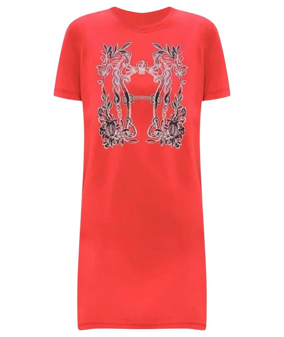 HERMES Красное хлопковое повседневное платье, фото 1