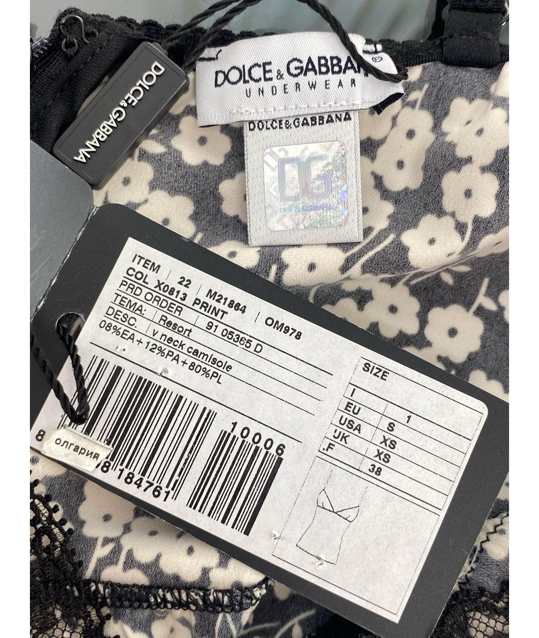 DOLCE&GABBANA Черная полиэстеровая майка, фото 8