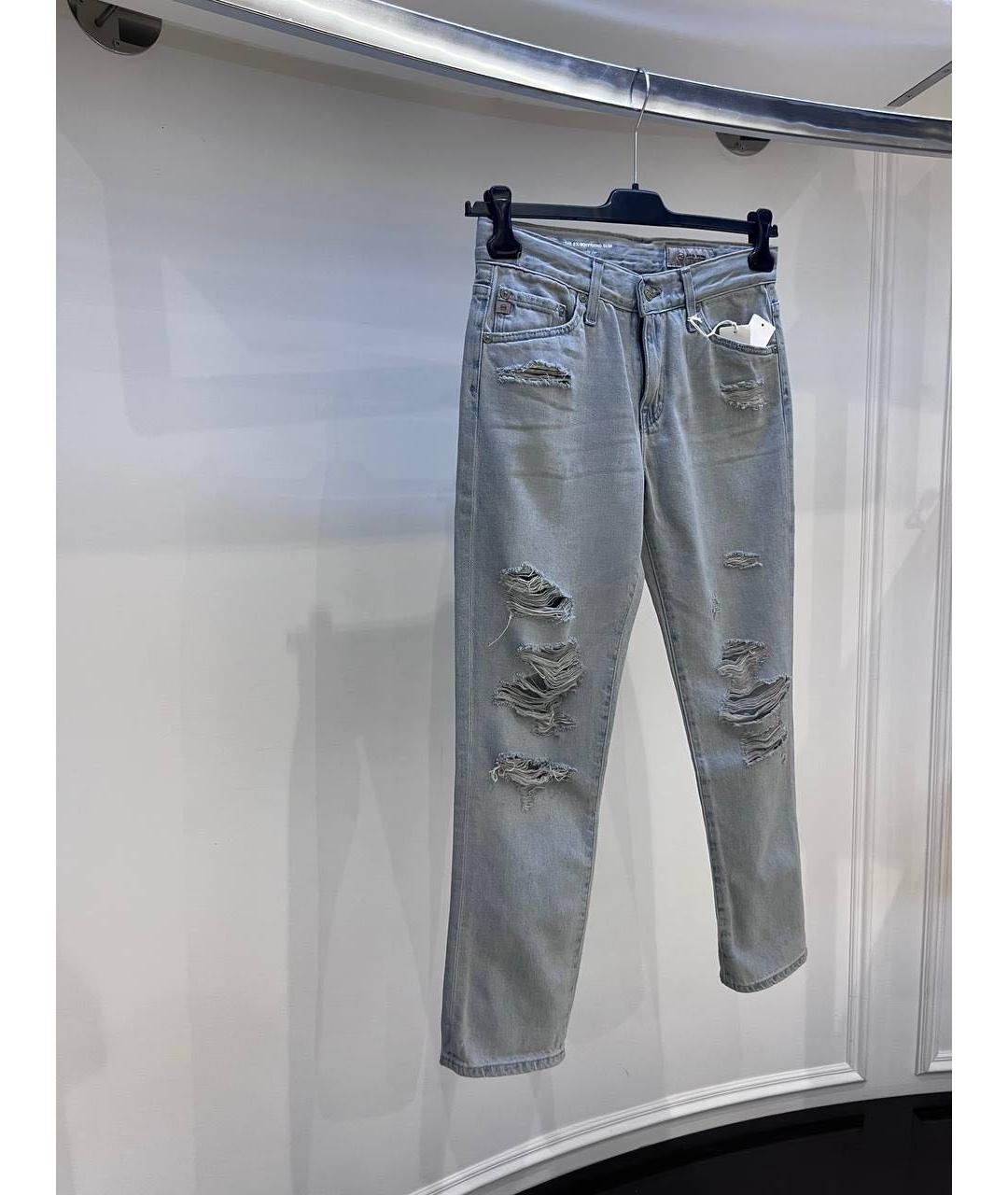 AG JEANS Серые хлопковые джинсы слим, фото 3