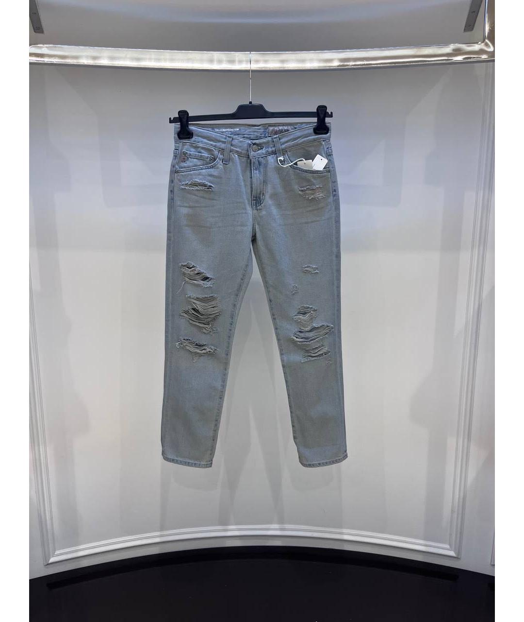 AG JEANS Серые хлопковые джинсы слим, фото 4