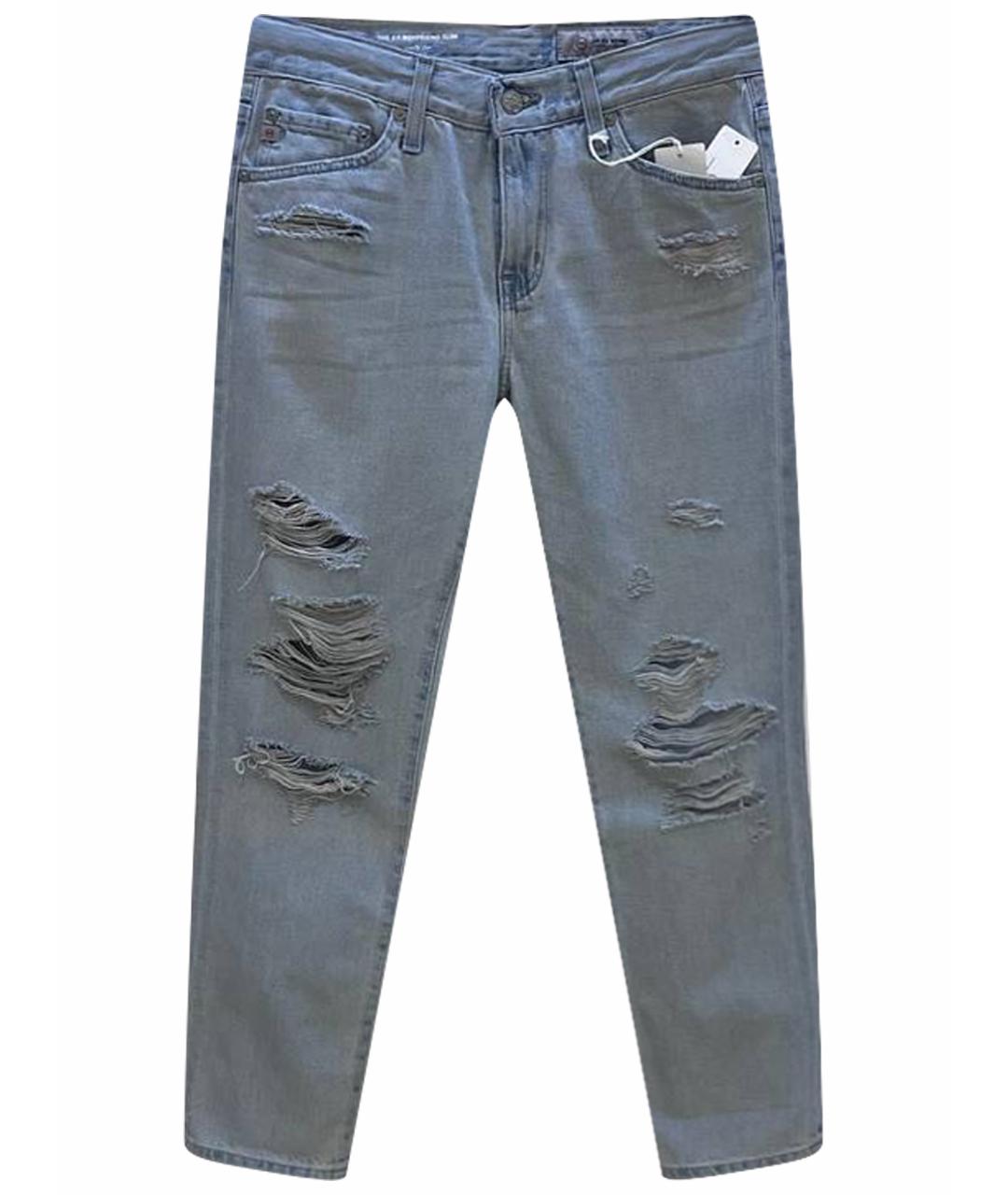 AG JEANS Серые хлопковые джинсы слим, фото 1