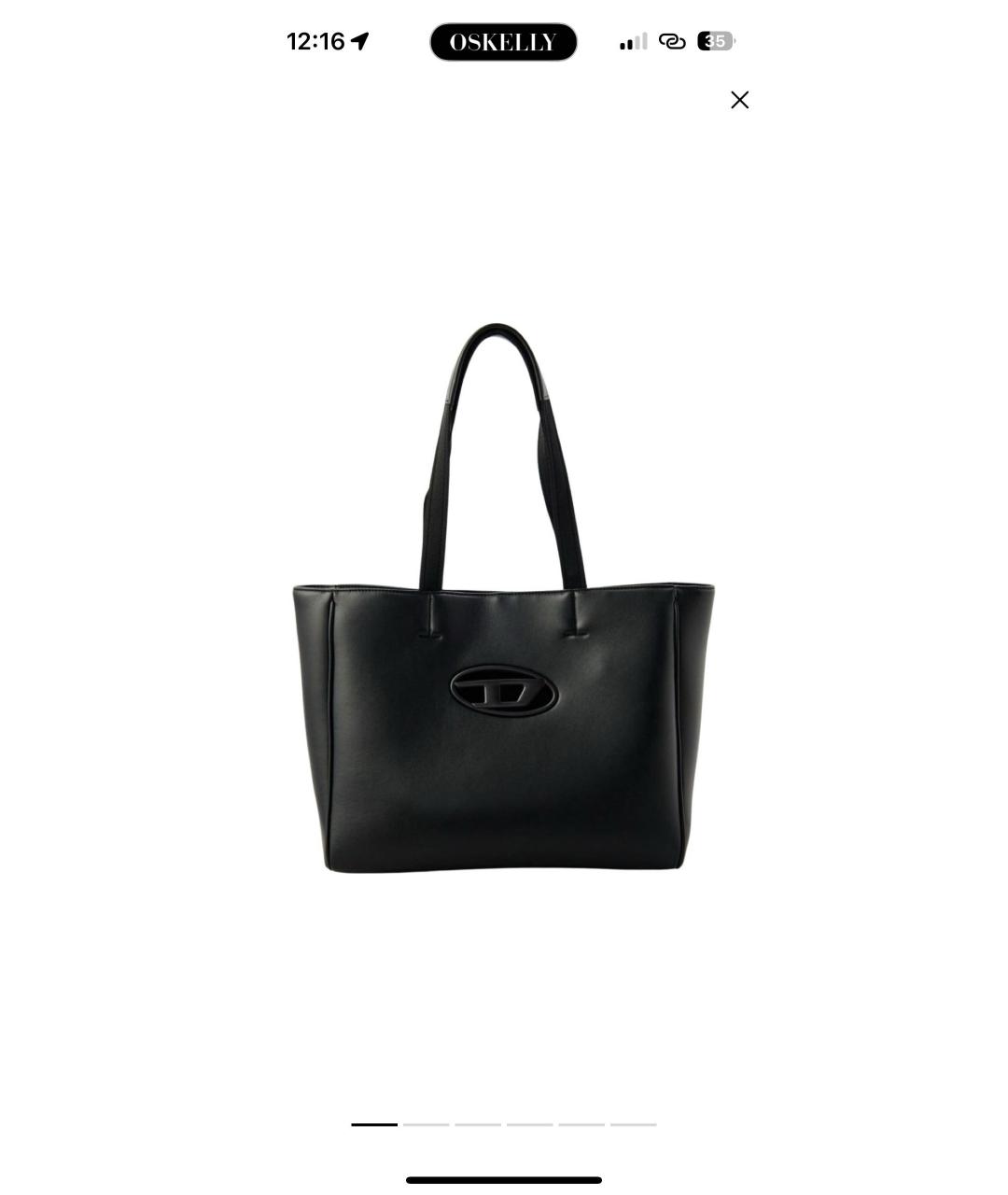 DIESEL Черная сумка тоут из искусственной кожи, фото 6