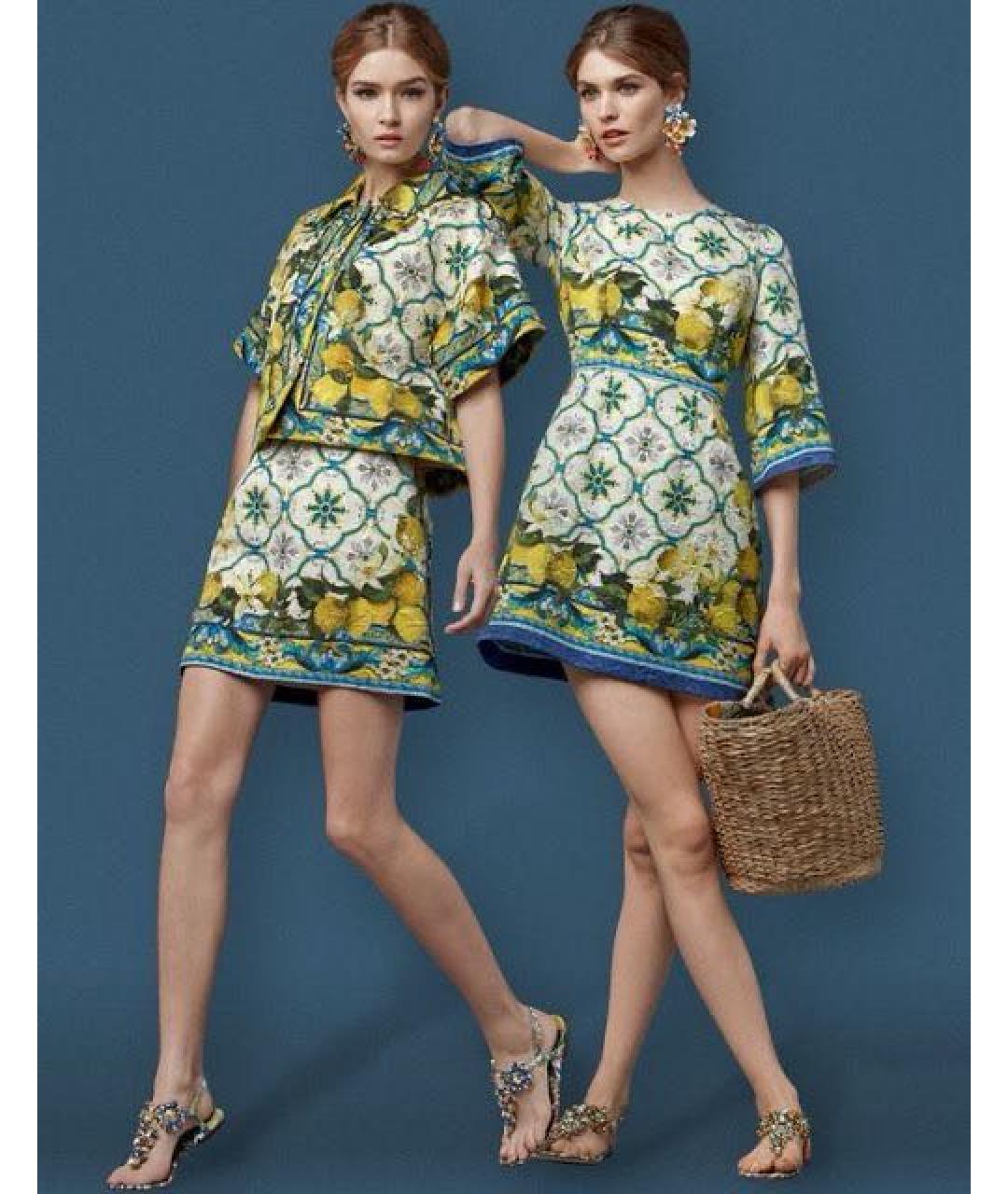 DOLCE&GABBANA Мульти вискозная юбка мини, фото 2