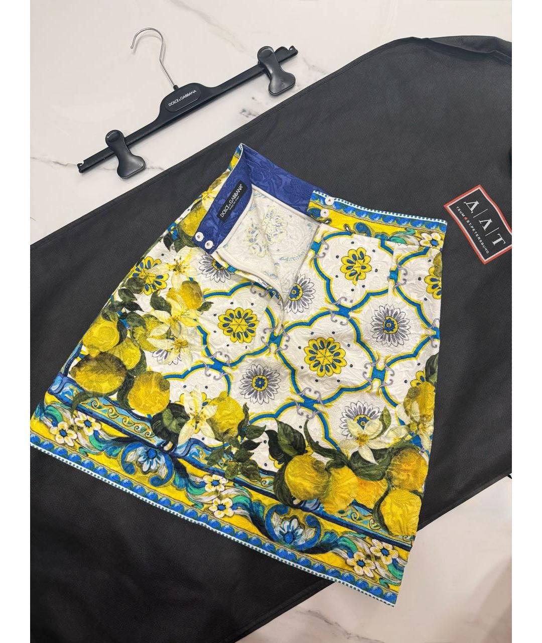 DOLCE&GABBANA Мульти вискозная юбка мини, фото 5