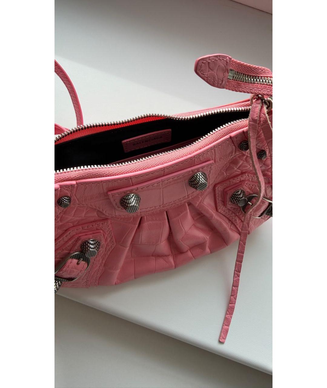 BALENCIAGA Розовая кожаная сумка через плечо, фото 3