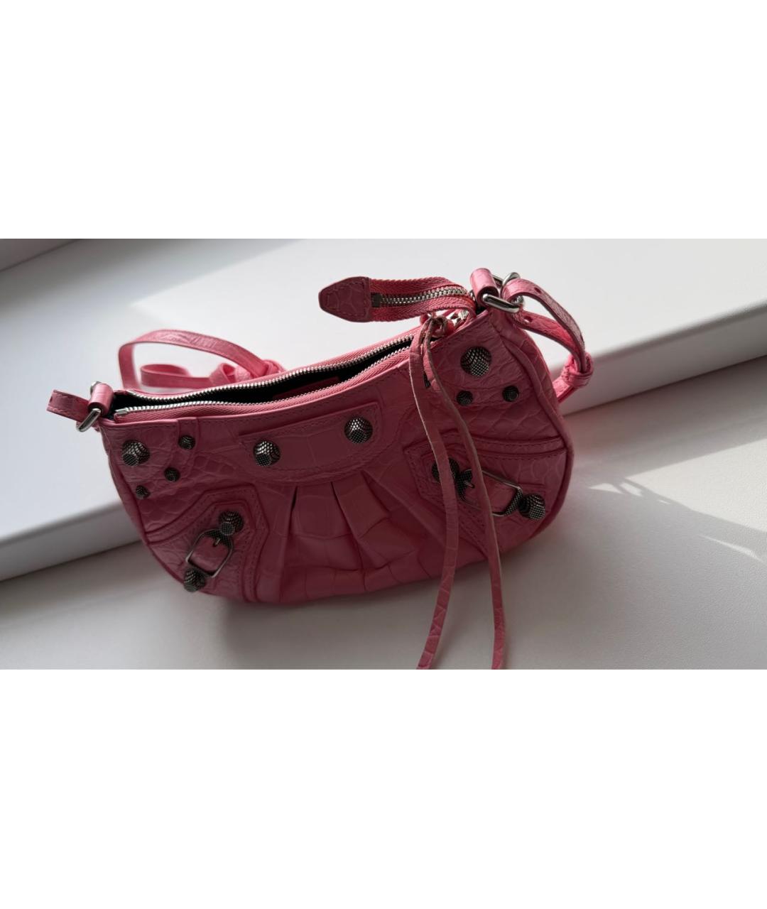BALENCIAGA Розовая кожаная сумка через плечо, фото 2