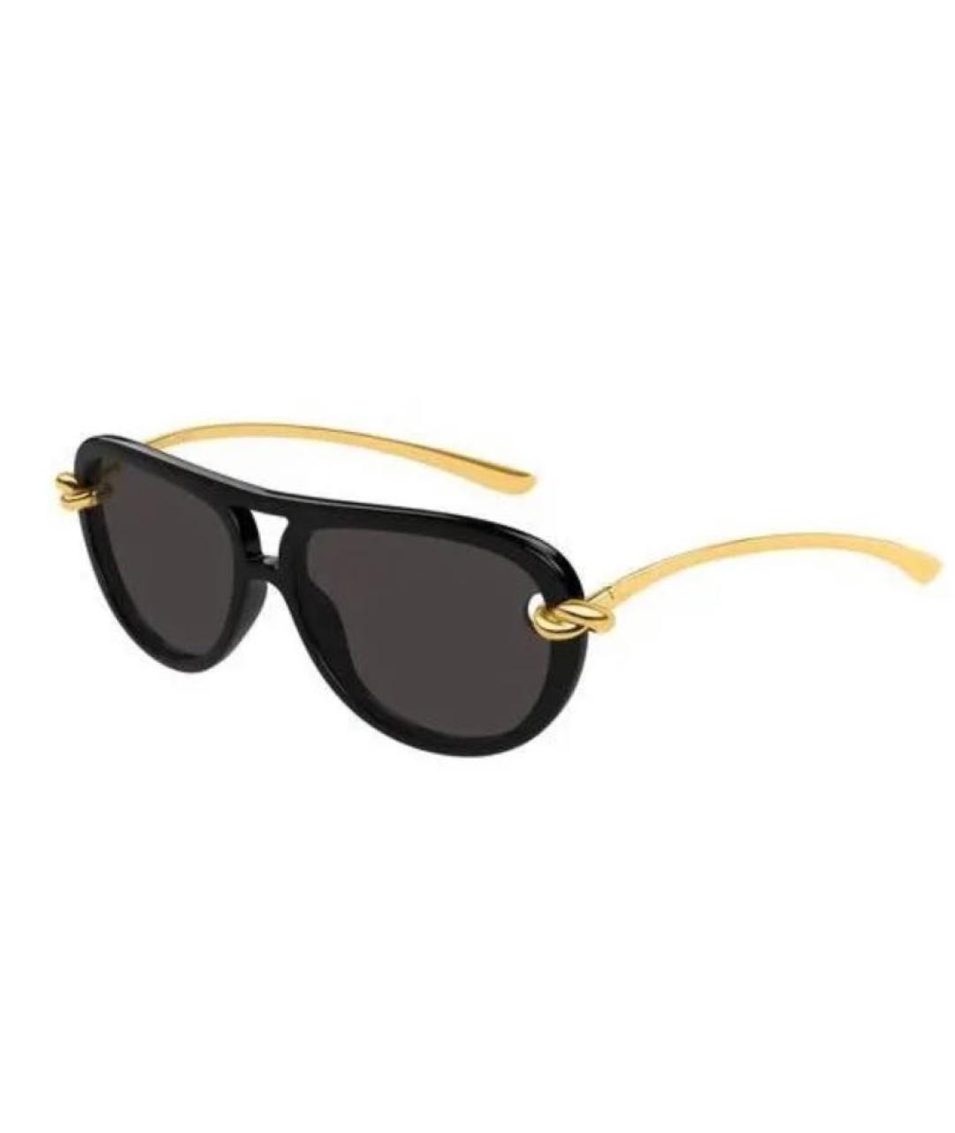 BOTTEGA VENETA Золотые металлические солнцезащитные очки, фото 4