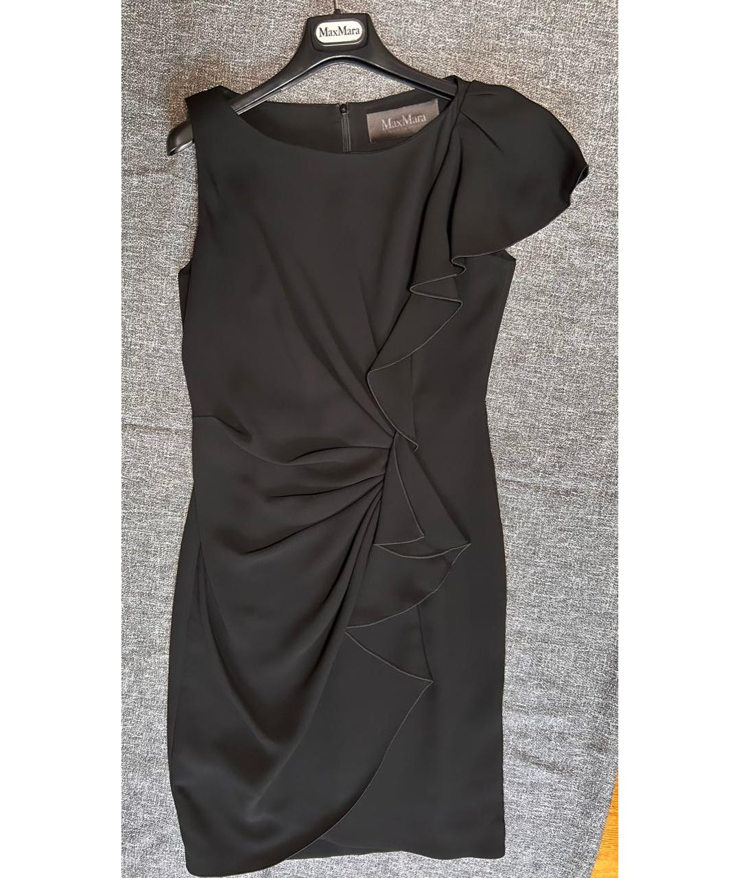 MAX MARA Черное ацетатное коктейльное платье, фото 5