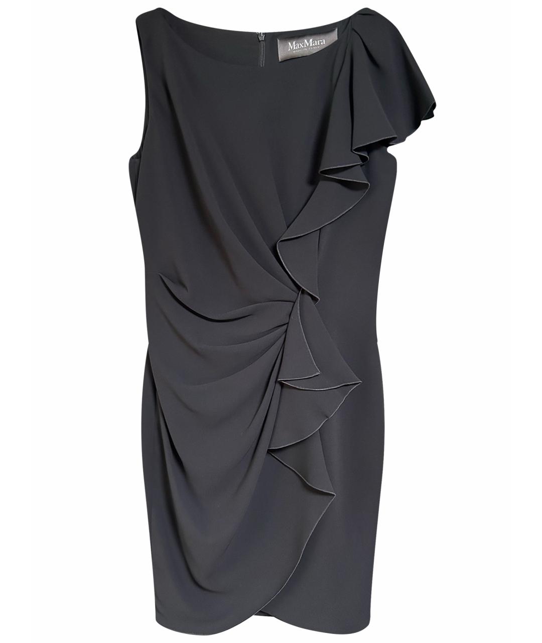 MAX MARA Черное ацетатное коктейльное платье, фото 1