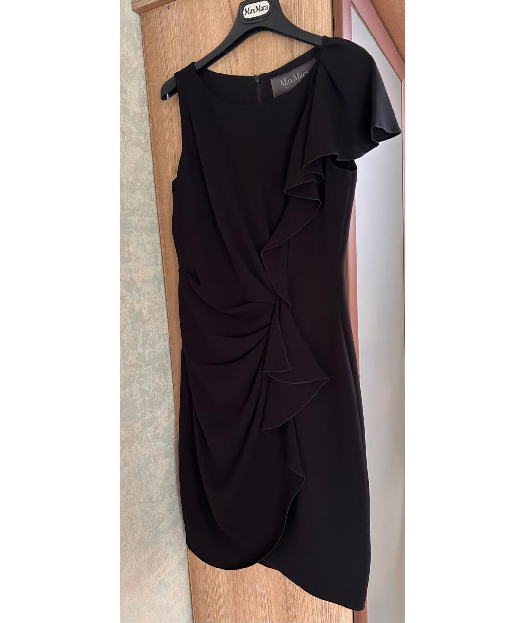 MAX MARA Черное ацетатное коктейльное платье, фото 3