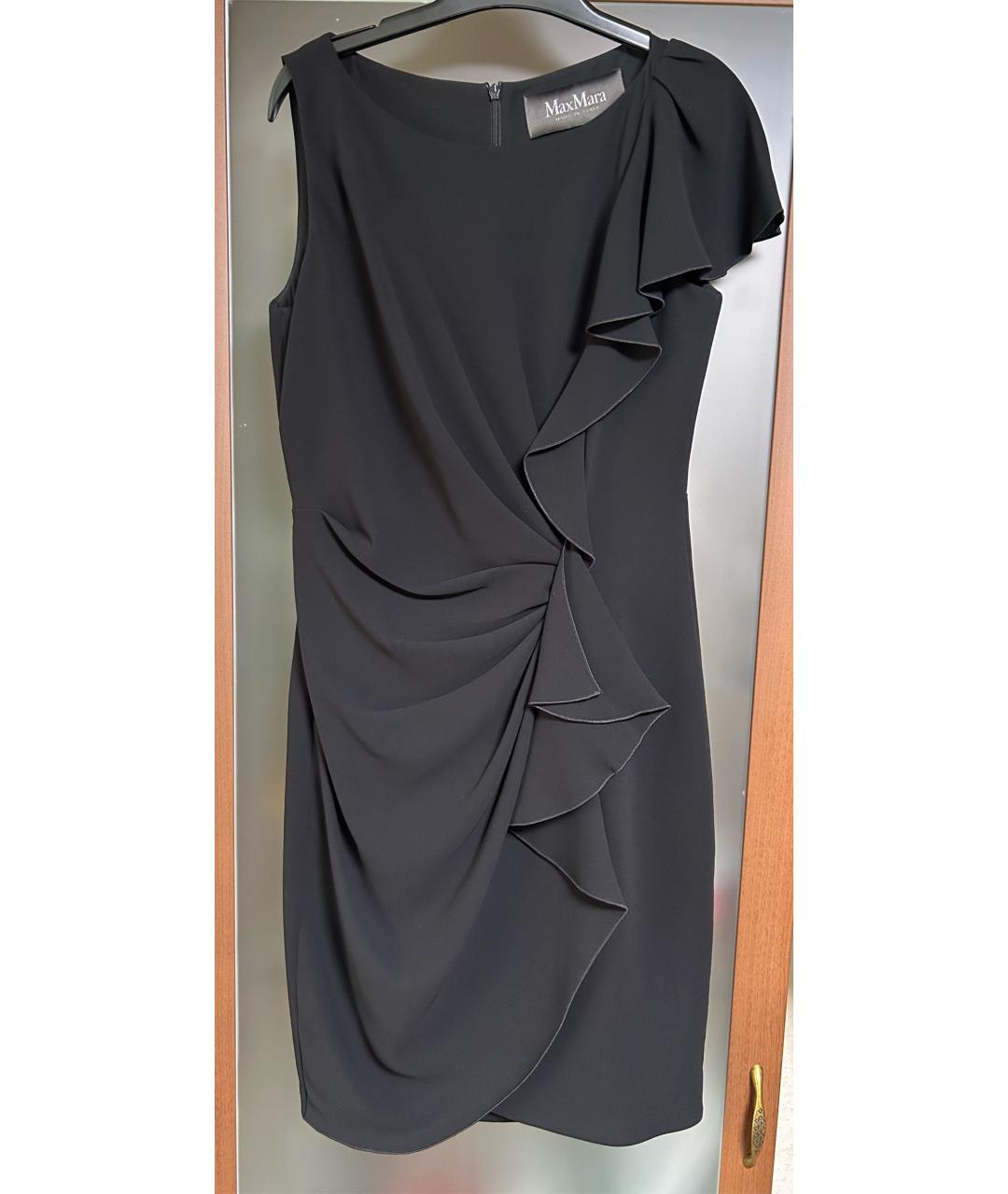 MAX MARA Черное ацетатное коктейльное платье, фото 8