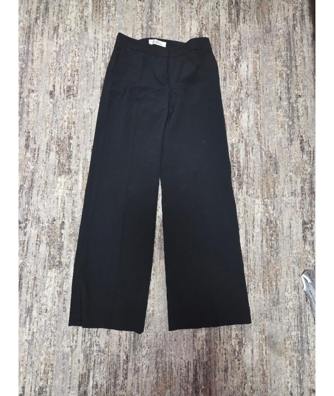 MAX MARA Черные шерстяные прямые брюки, фото 4