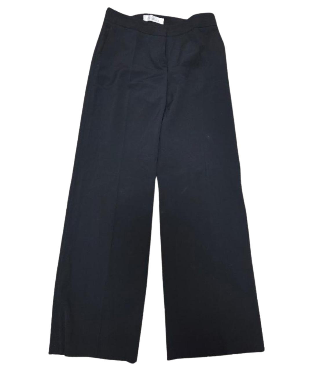 MAX MARA Черные шерстяные прямые брюки, фото 1