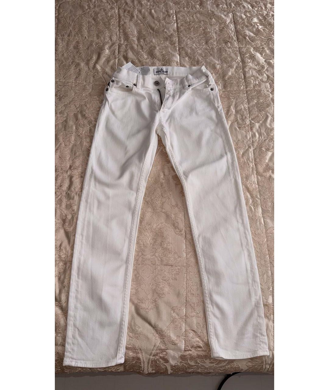 STONE ISLAND Белые хлопковые детские джинсы, фото 5