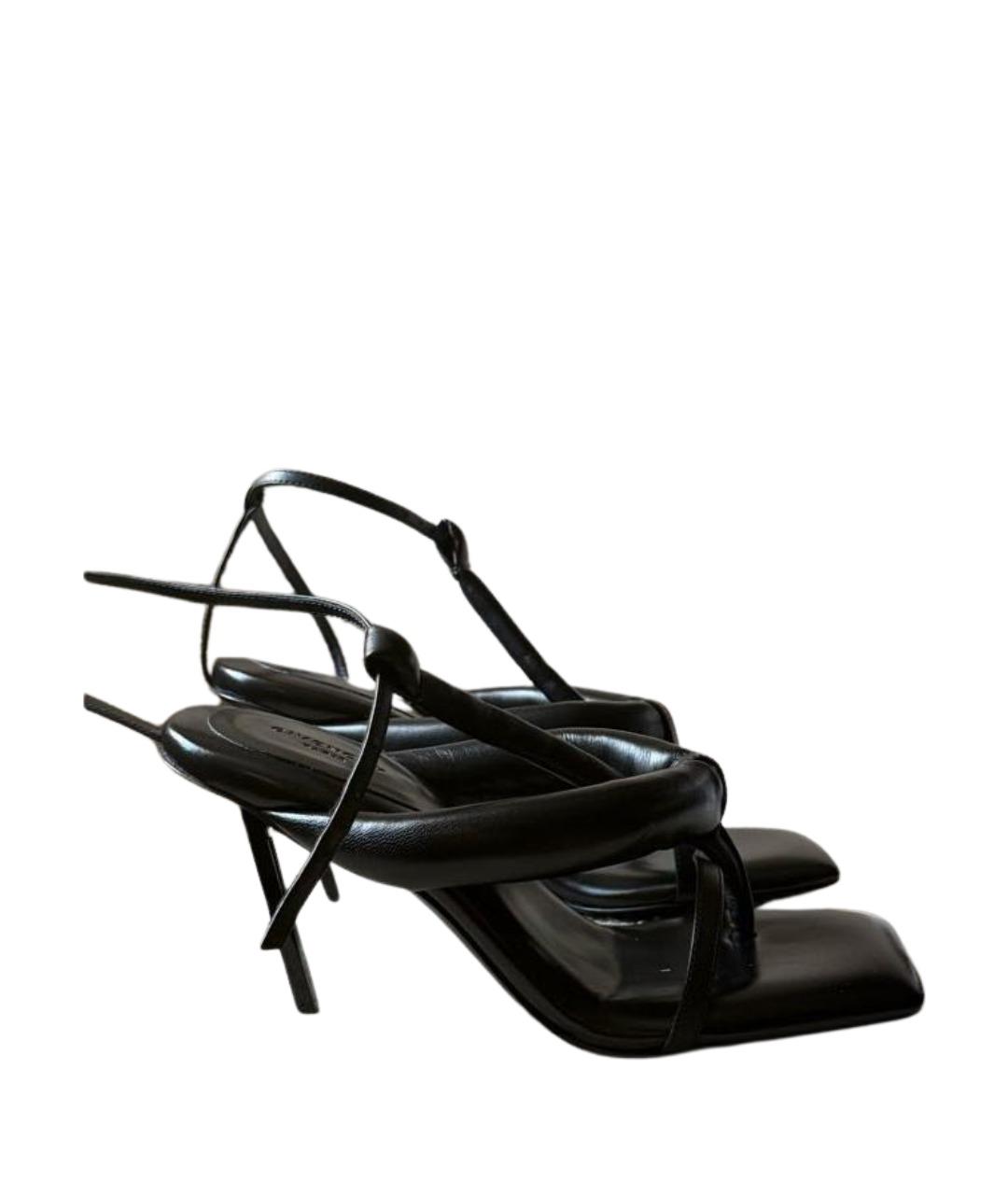 GIVENCHY Черные кожаные босоножки, фото 1