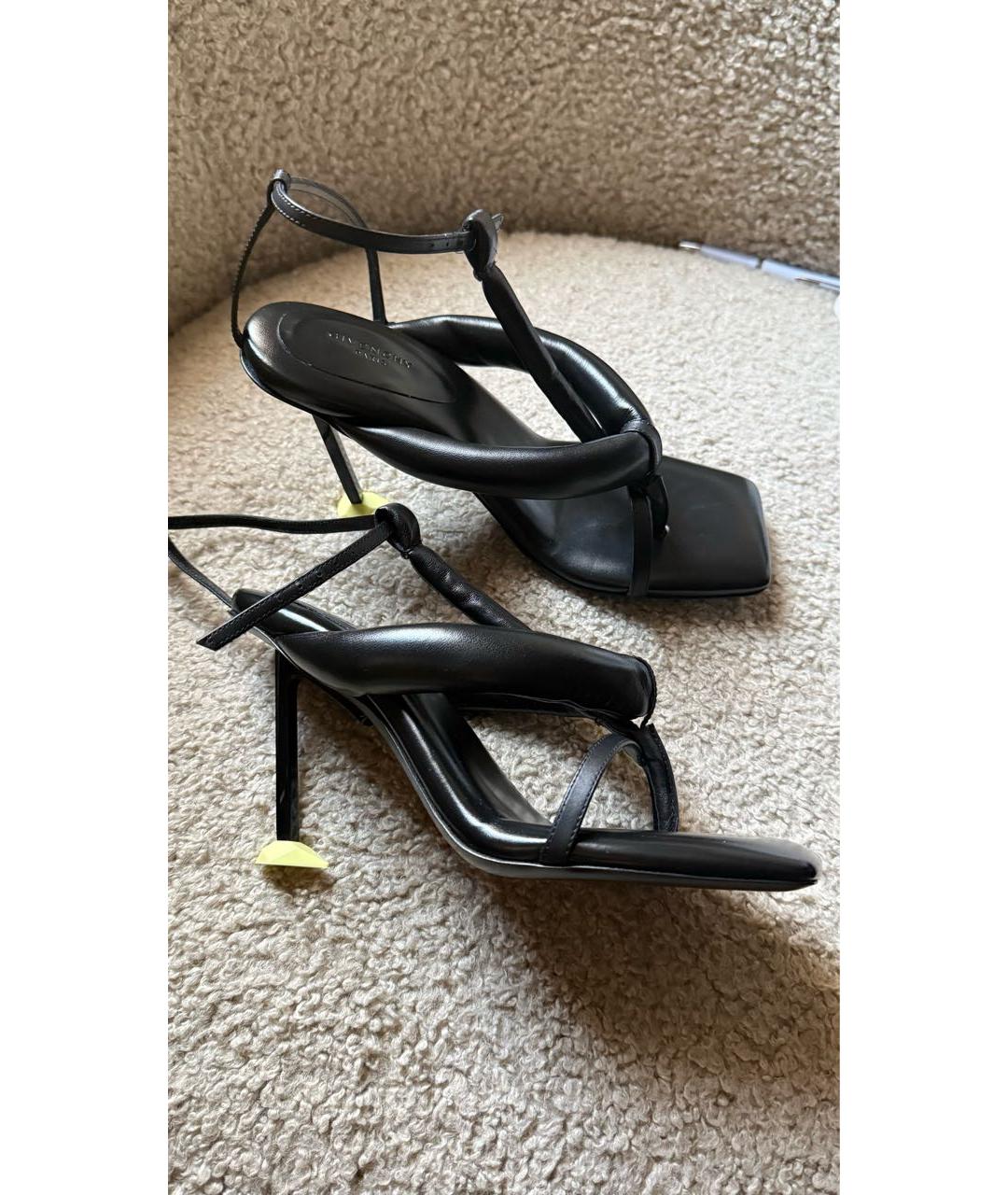 GIVENCHY Черные кожаные босоножки, фото 3