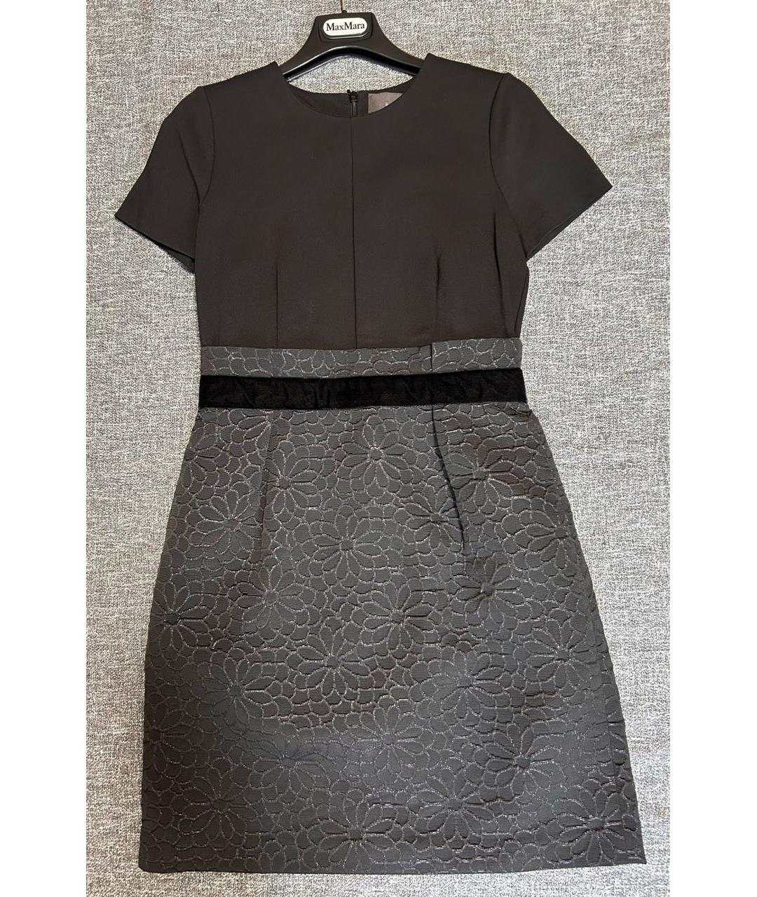MAX MARA Черное вискозное коктейльное платье, фото 4