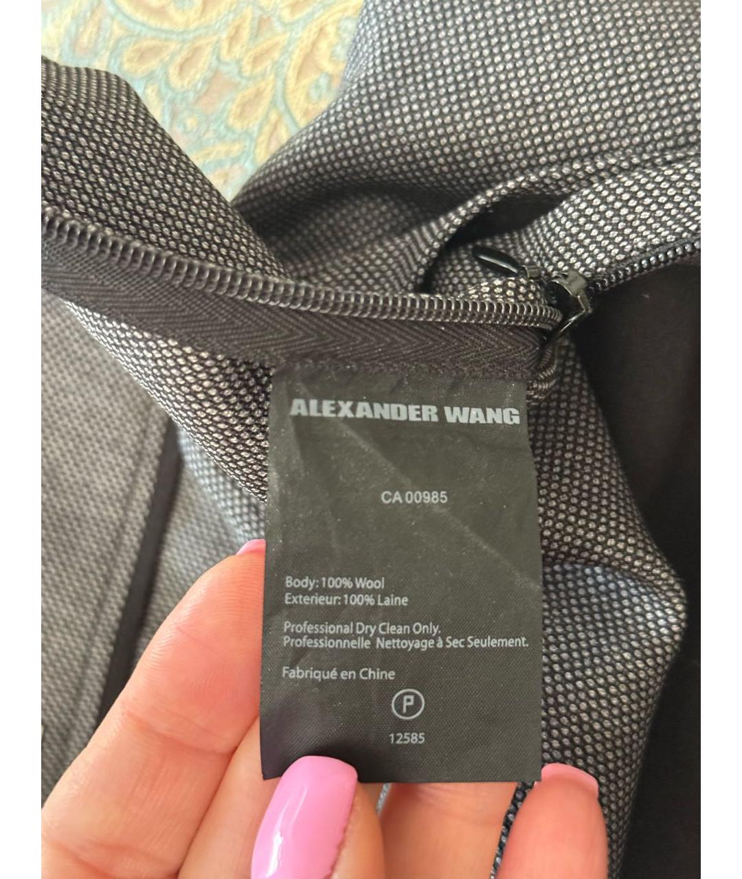 ALEXANDER WANG Антрацитовые шерстяные шорты, фото 4