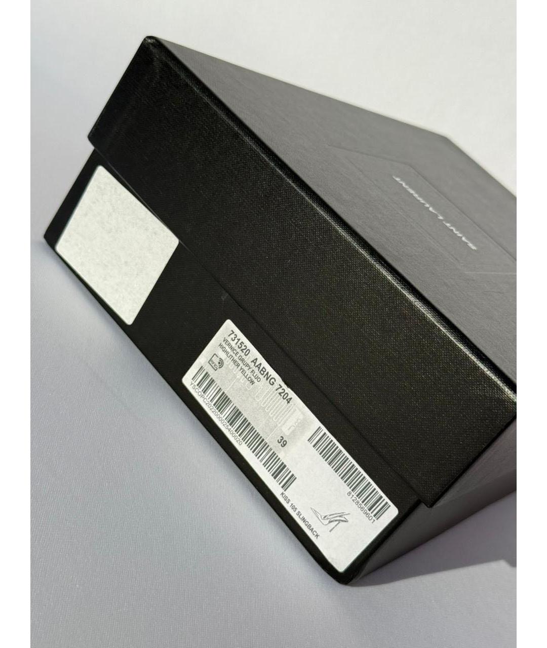 SAINT LAURENT Желтые туфли из лакированной кожи, фото 5