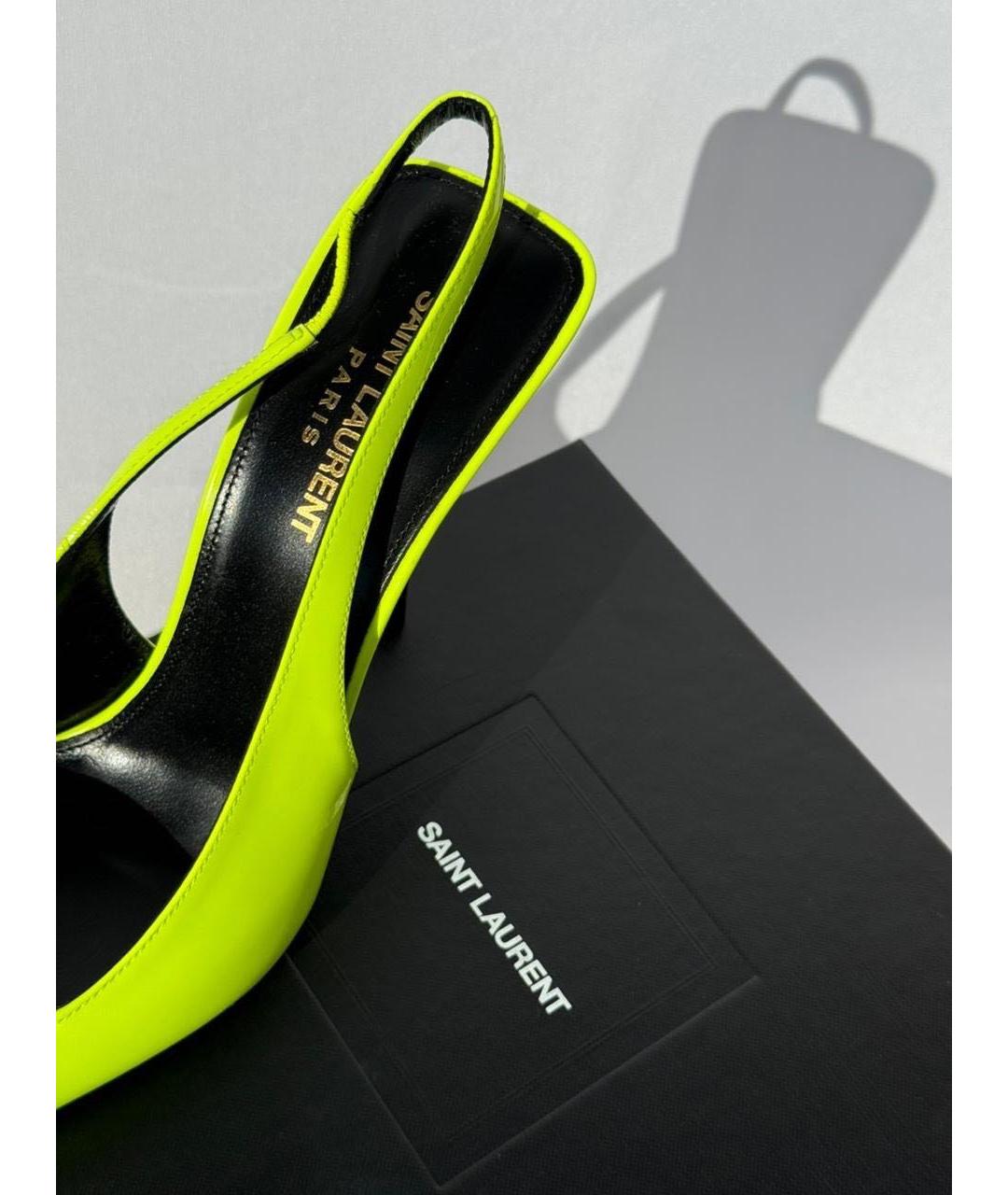 SAINT LAURENT Желтые туфли из лакированной кожи, фото 6