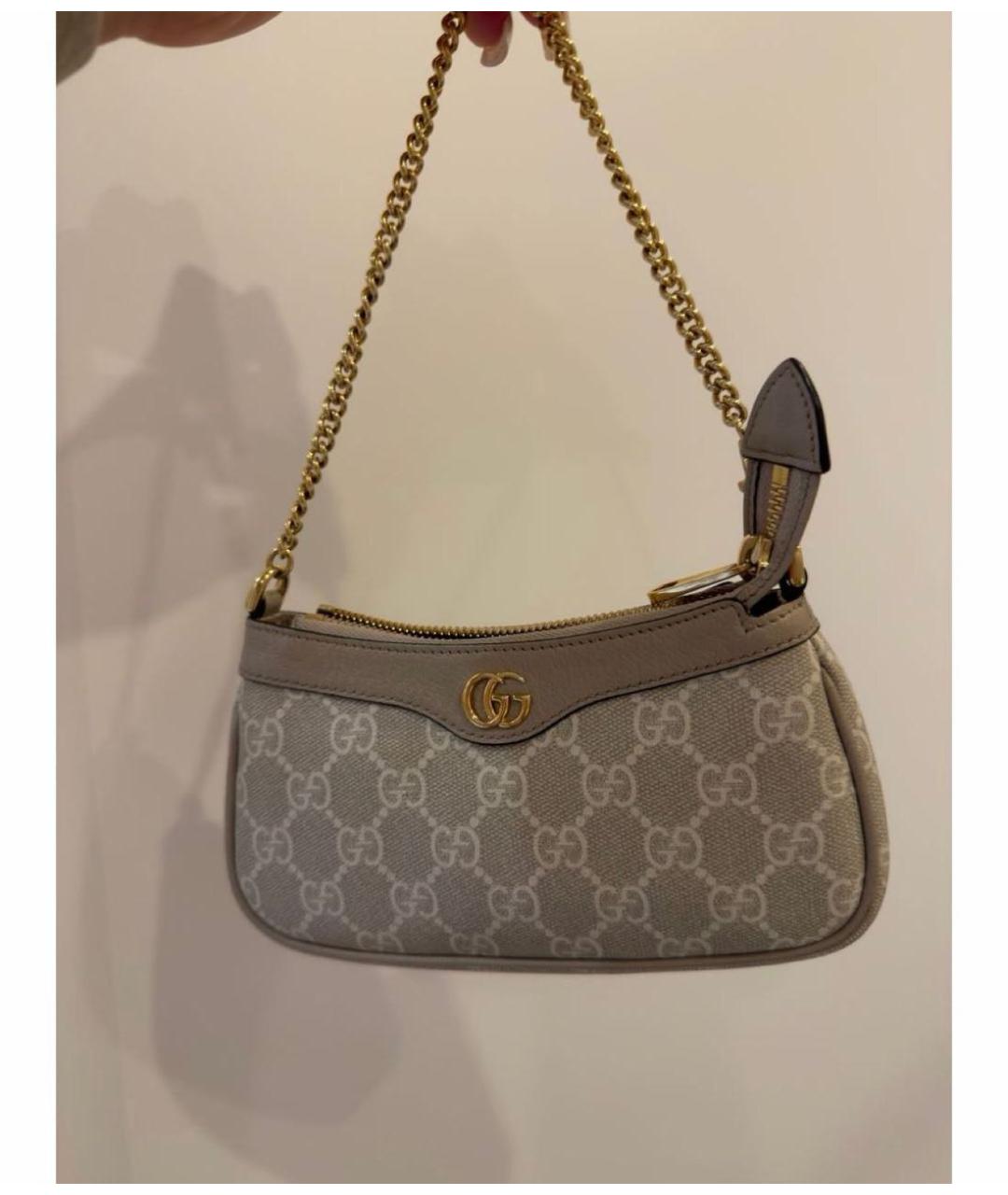 GUCCI Бежевая кожаная сумка с короткими ручками, фото 4