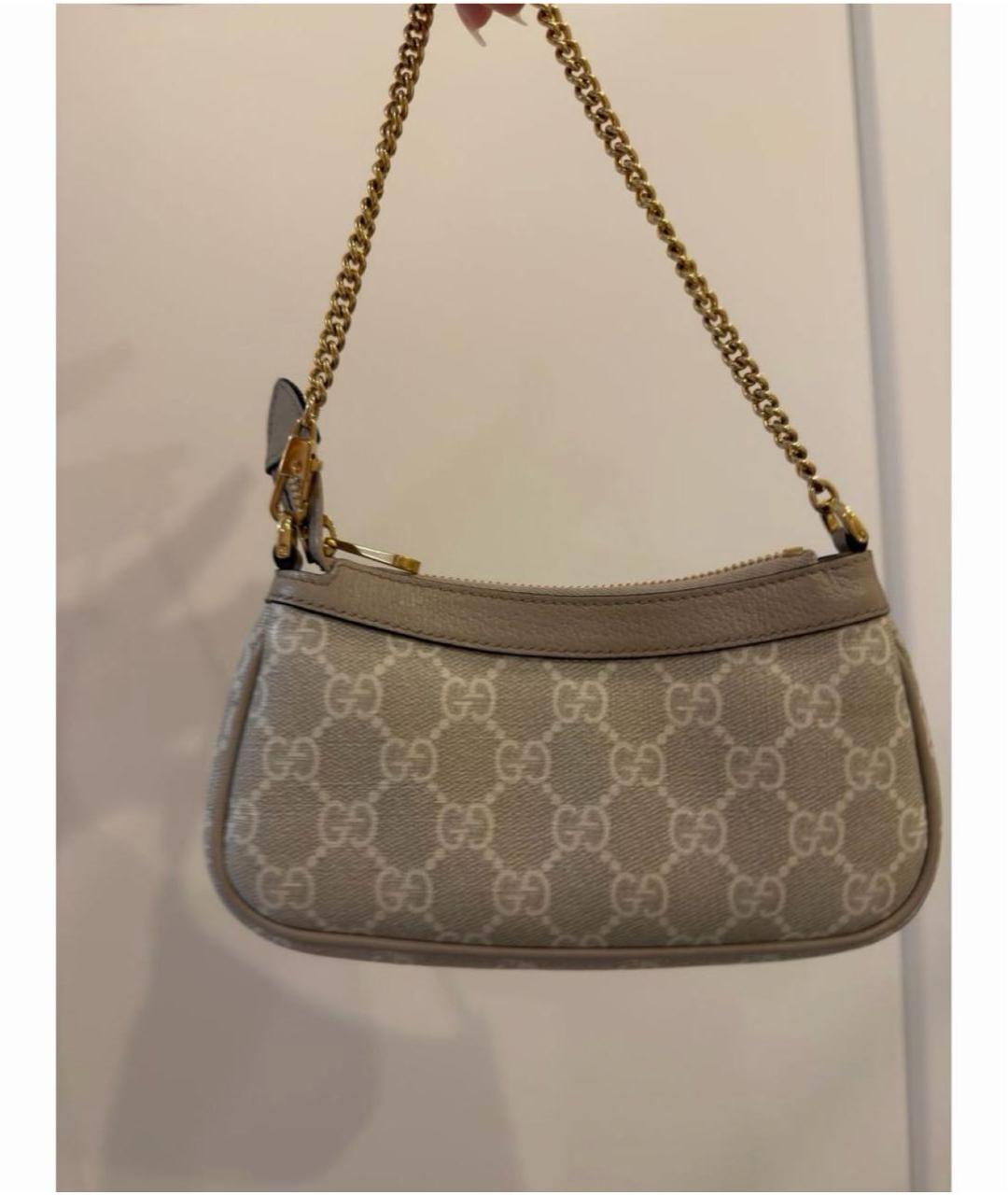 GUCCI Бежевая кожаная сумка с короткими ручками, фото 5