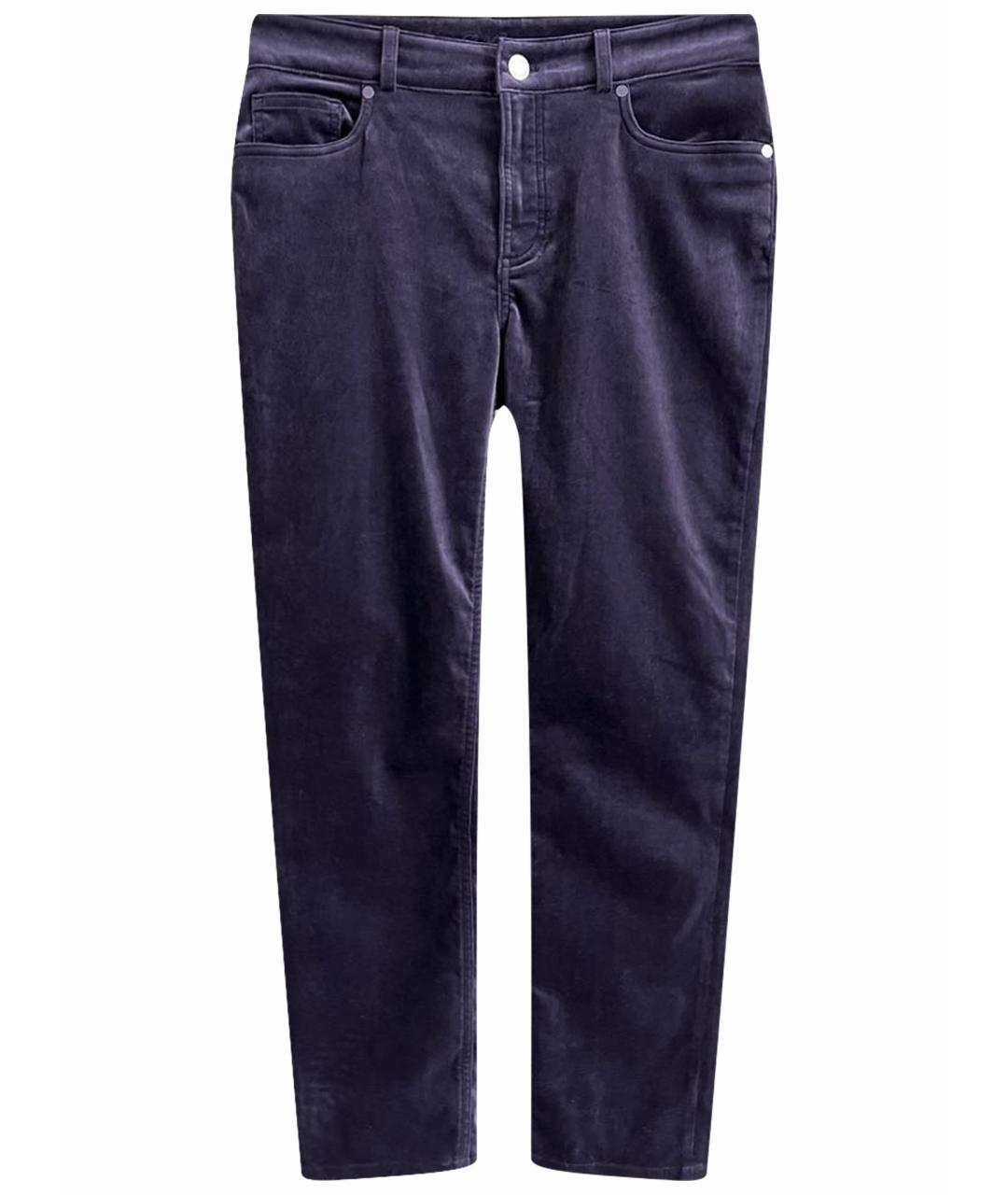 LORO PIANA Антрацитовые хлопковые брюки узкие, фото 1
